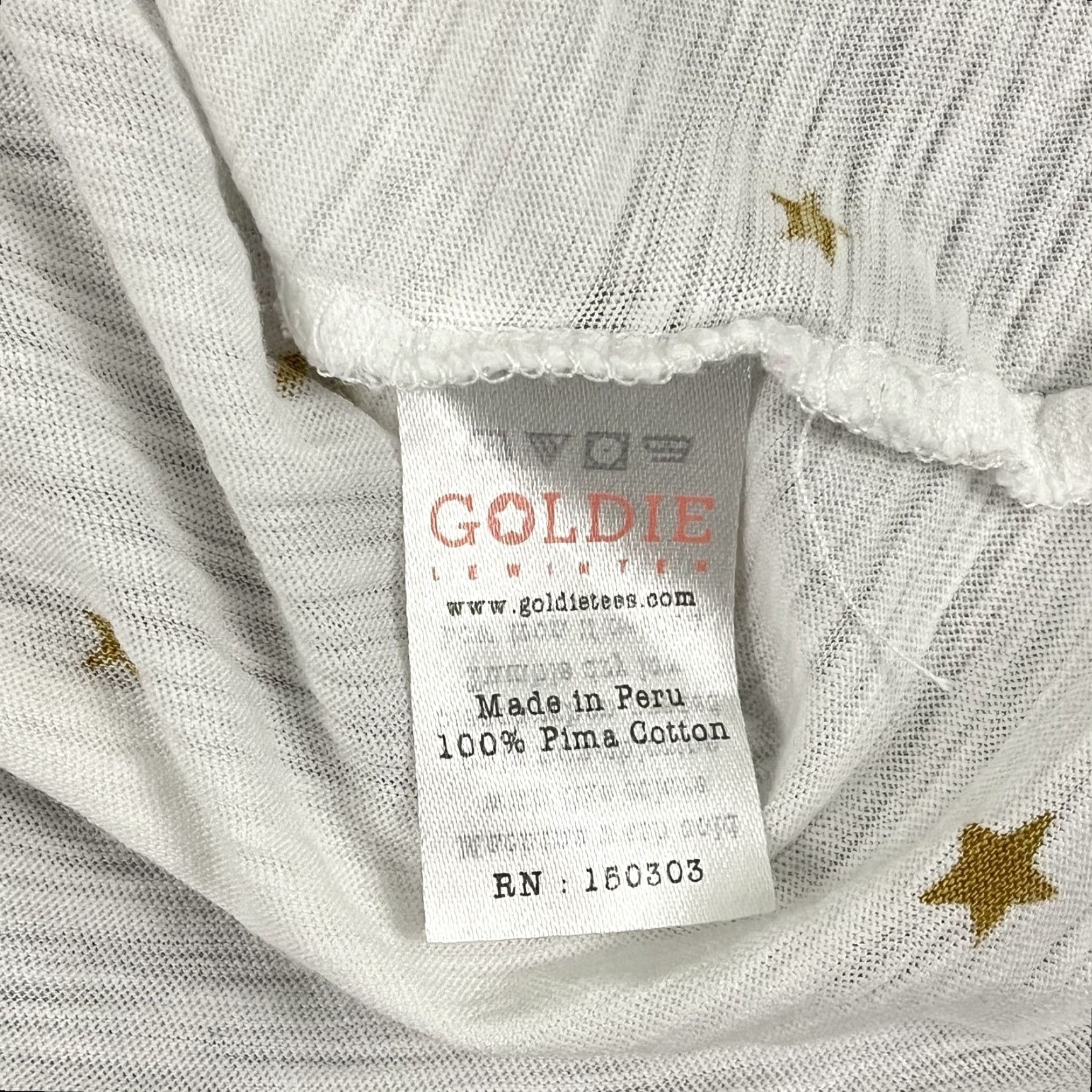 Vintage Goldie Womens Short Sleeve Blouse Top Small White Gold Star Print Casual Shirt Size S / US 4 / IT 40 - 3 Thumbnail