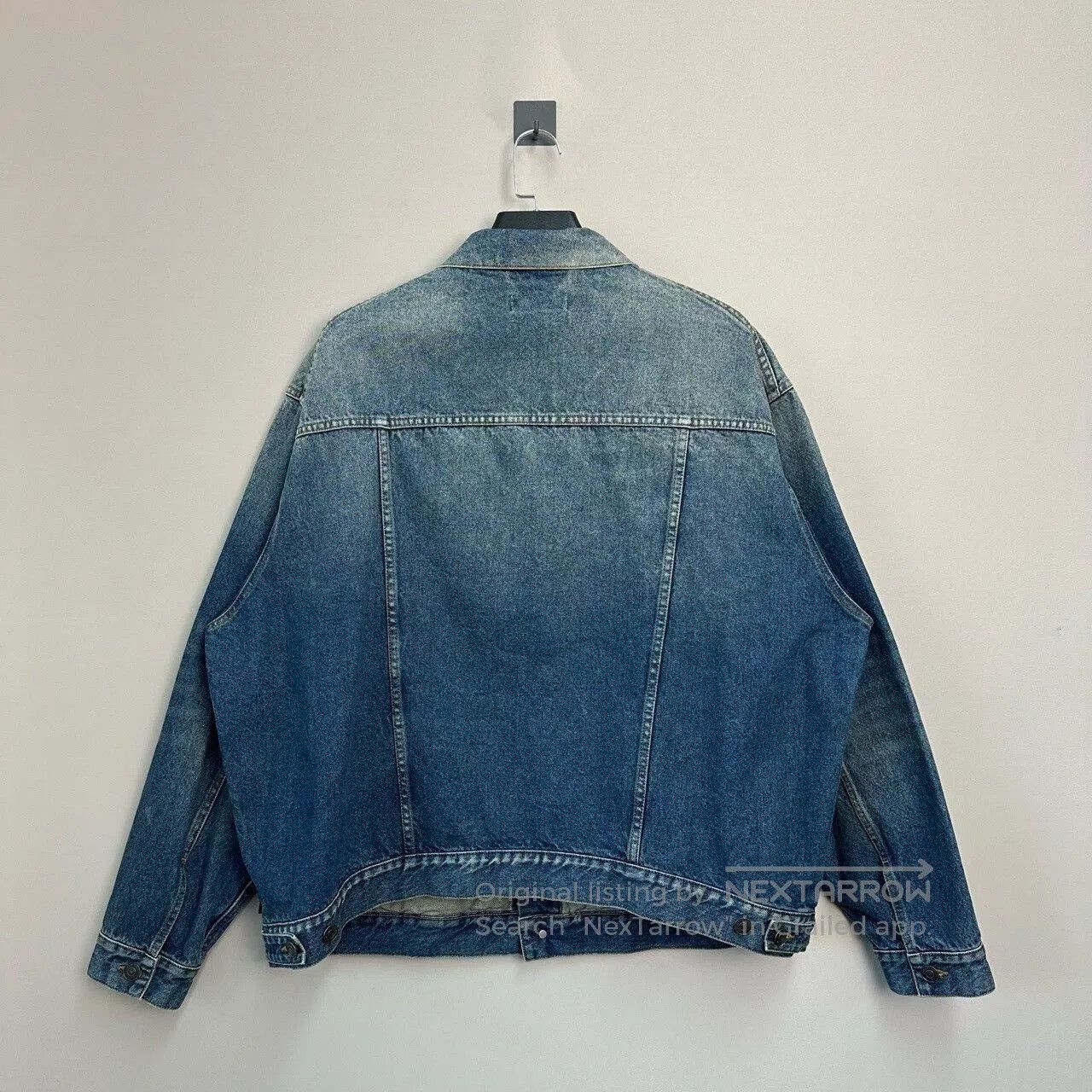 Balenciaga distressed denim jacket with logo print. Size US L / EU 52-54 / 3 - 2 Thumbnail
