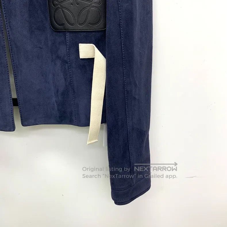 Loewe Loewe Dark Blue Lamb Leather Logo Embossed Long Sleeve Jac Size XS / US 0-2 / IT 36-38 - 4 Thumbnail