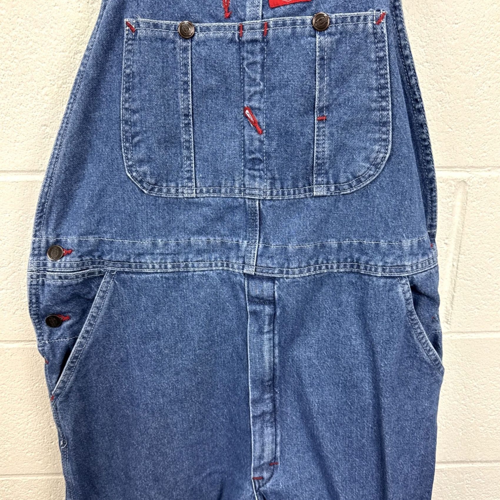 Dickies Dickies Overalls Mens 34x32 Blue Denim Bib Carpenter Workwear Utility Bib Pants Jeans 5-Pocket Size US 34 / EU 50 - 4 Thumbnail