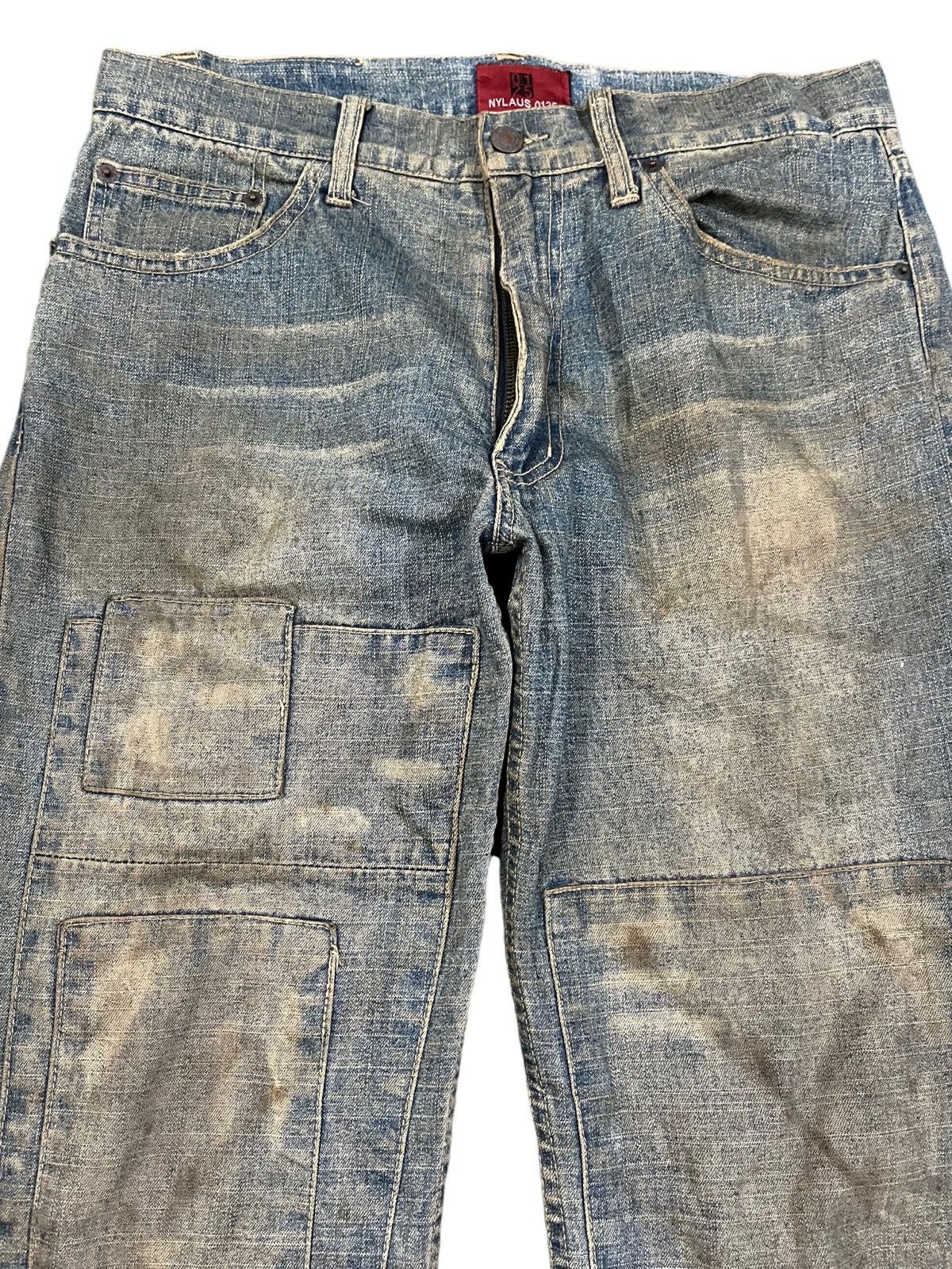 If Six Was Nine Vintage Japanese Nylaus 0125 Mudwash Patchwork Denim Size US 31 - 2 Thumbnail