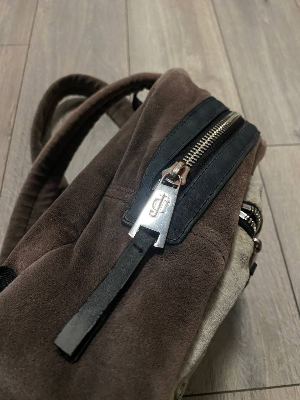 Juicy Couture Juicy Couture Brown Velour Mini Backpack Y2K Logo Bag Size ONE SIZE - 3 Thumbnail