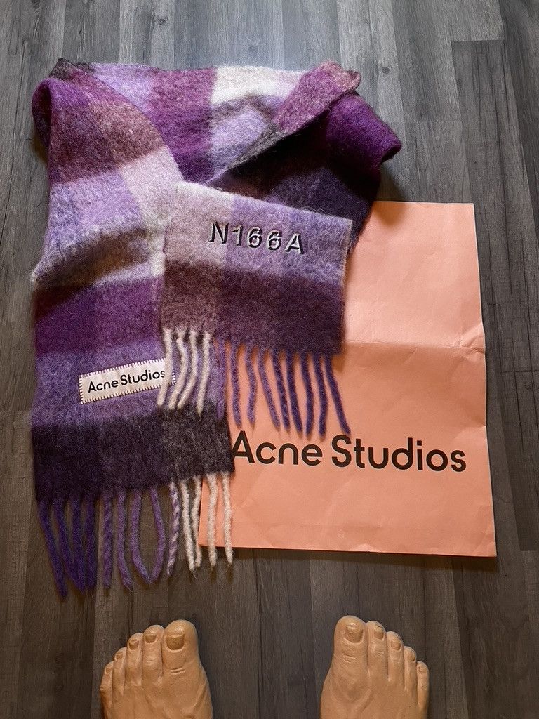 Acne Studios SS2025 Acne Studios Custom Mohair Checked Fringed Scarf Size ONE SIZE - 1 Thumbnail