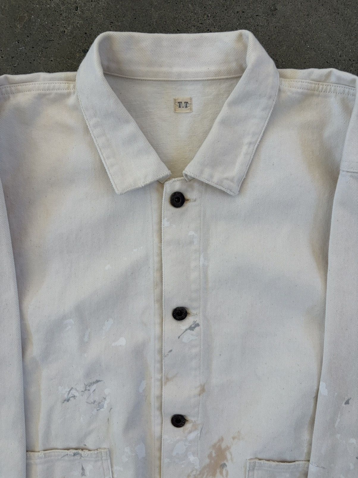 Taiga Takahashi Taiga Takahashi T.T Lot.303 Coverall Paint Jacket Ivory Size US L / EU 52-54 / 3 - 3 Thumbnail