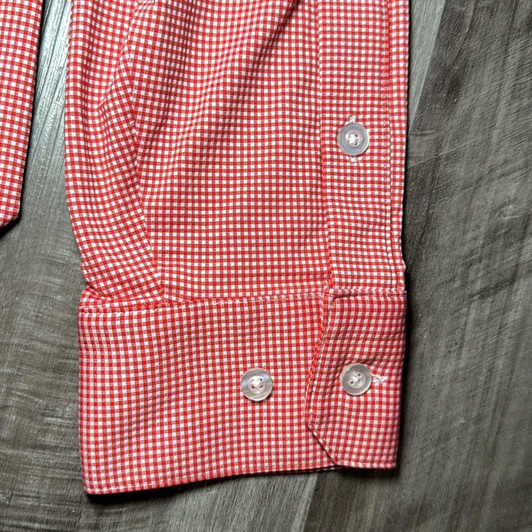 Mizzen+Main Mizzen+Main Shirt XL Men Red Gingham Checkered Performance Long Sleeve Button Standard Fit Size US XL / EU 56 / 4 - 4 Thumbnail