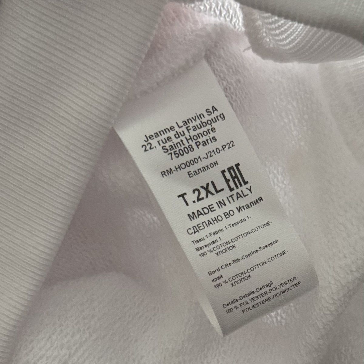 Lanvin Lanvin Embroidered Logo Hoodie White Size US XXL / EU 58 / 5 - 4 Thumbnail