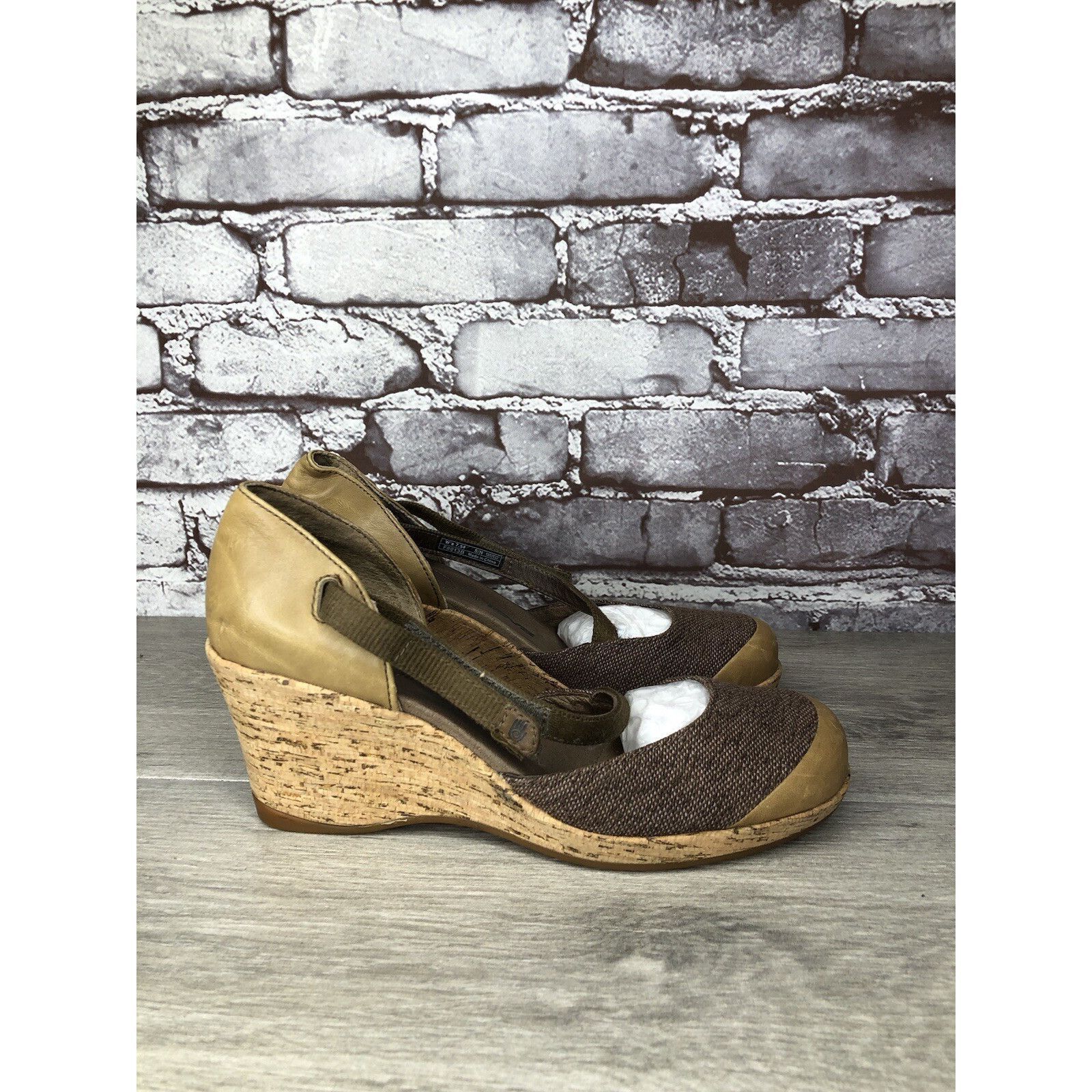 Teva Teva Riviera Grey Brown Mary Jane Cork Wedge Shoes Women 7.5 Size US 7.5 / IT 37.5 - 17 Thumbnail