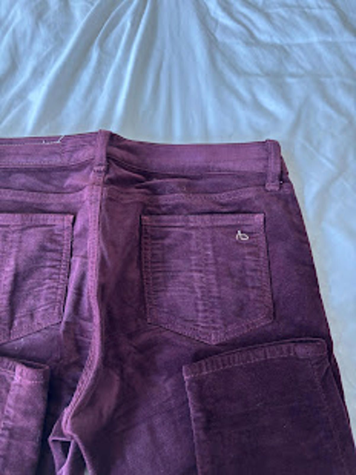 Rag & Bone Rag & Bone High Rise Skinny Velvet Size 27 Burgundy NWOT Size 27" / US 4 / IT 40 - 3 Thumbnail