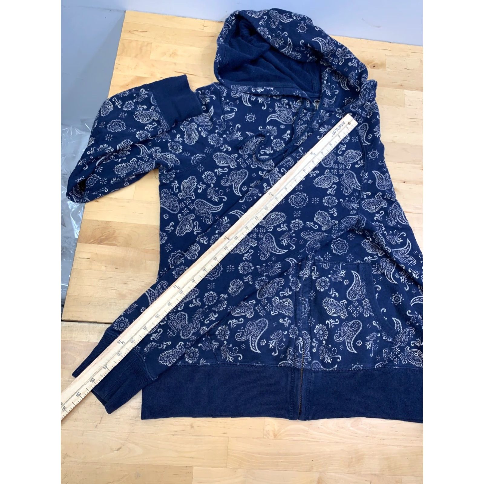 Lucky Brand Lucky Brand Jacket Womens XL Blue Paisley Hooded Full Zip Shirt Size XL / US 12-14 / IT 48-50 - 7 Thumbnail