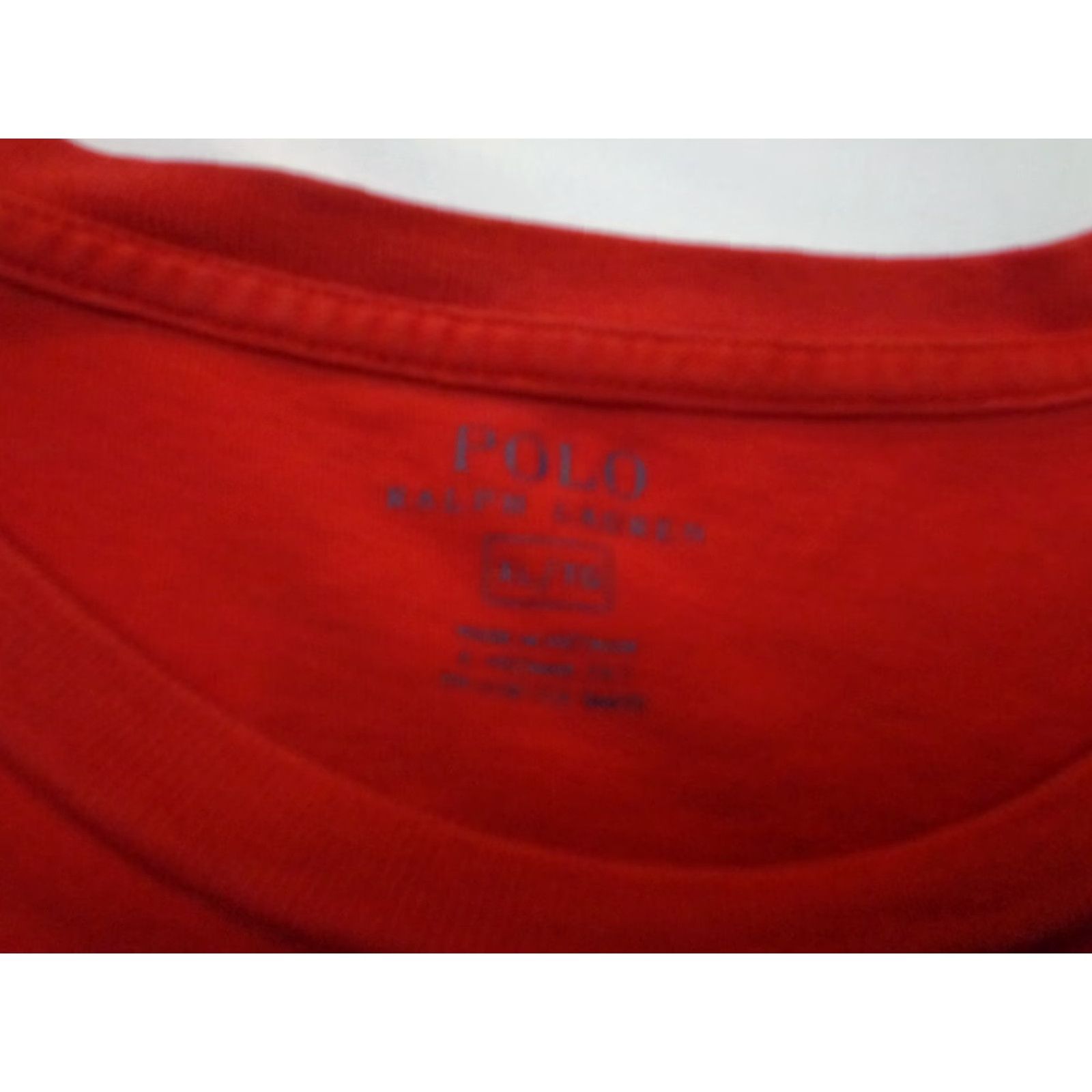 Polo Ralph Lauren Polo Ralph Lauren T-Shirt Red with Blue Pony Polo Ralph Lauren Men's XL Crew Neck Short Sleeve Solid Sports Fall Spring Summer Winter Mens Size US XL / EU 56 / 4 - 5 Thumbnail