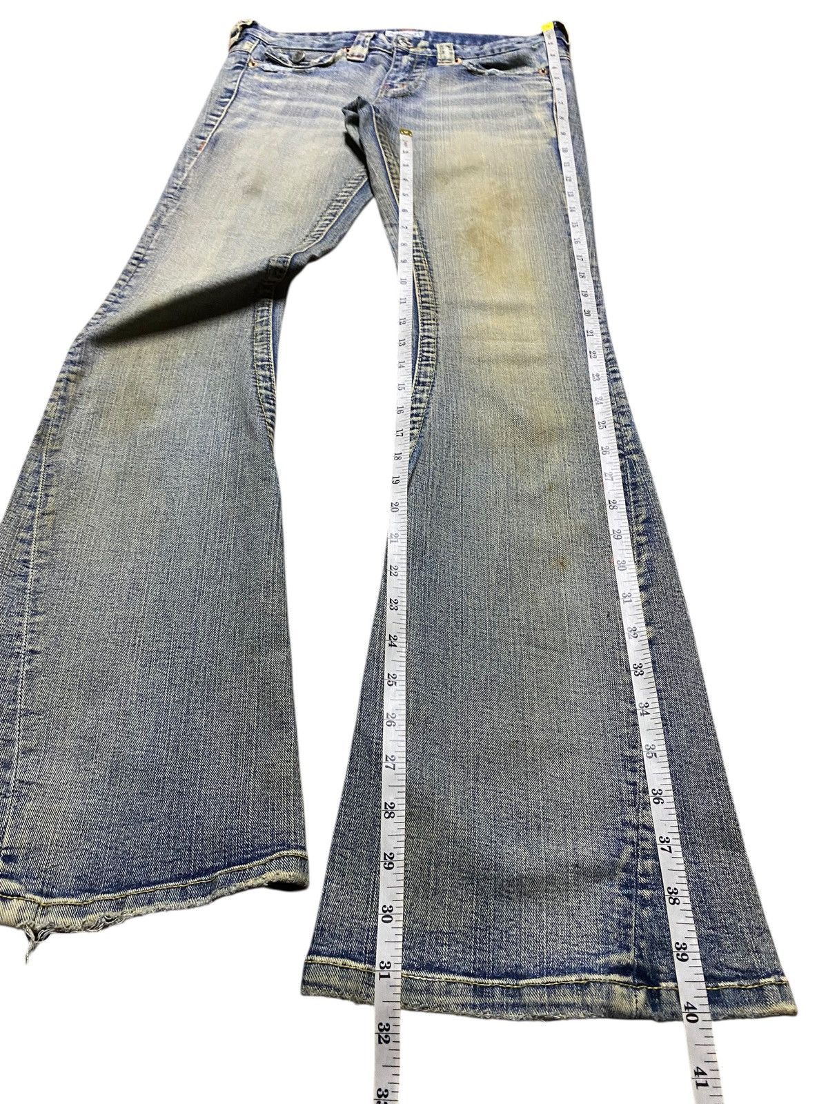 True Religion Vintage Japanese Brand Rusty Mud Wash Distressed Flare Jeans Size US 30 / EU 46 - 15 Thumbnail