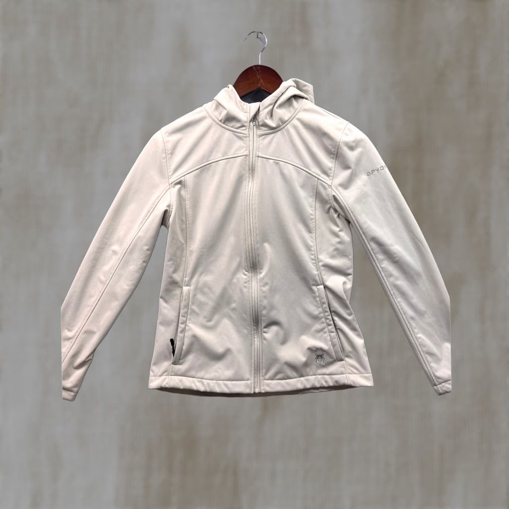 Spyder Spyder Womens Softshell Hoodie Jacket Beige Full Zip Fleece Lined Small SPFHMD65 Size S / US 4 / IT 40 - 1 Thumbnail