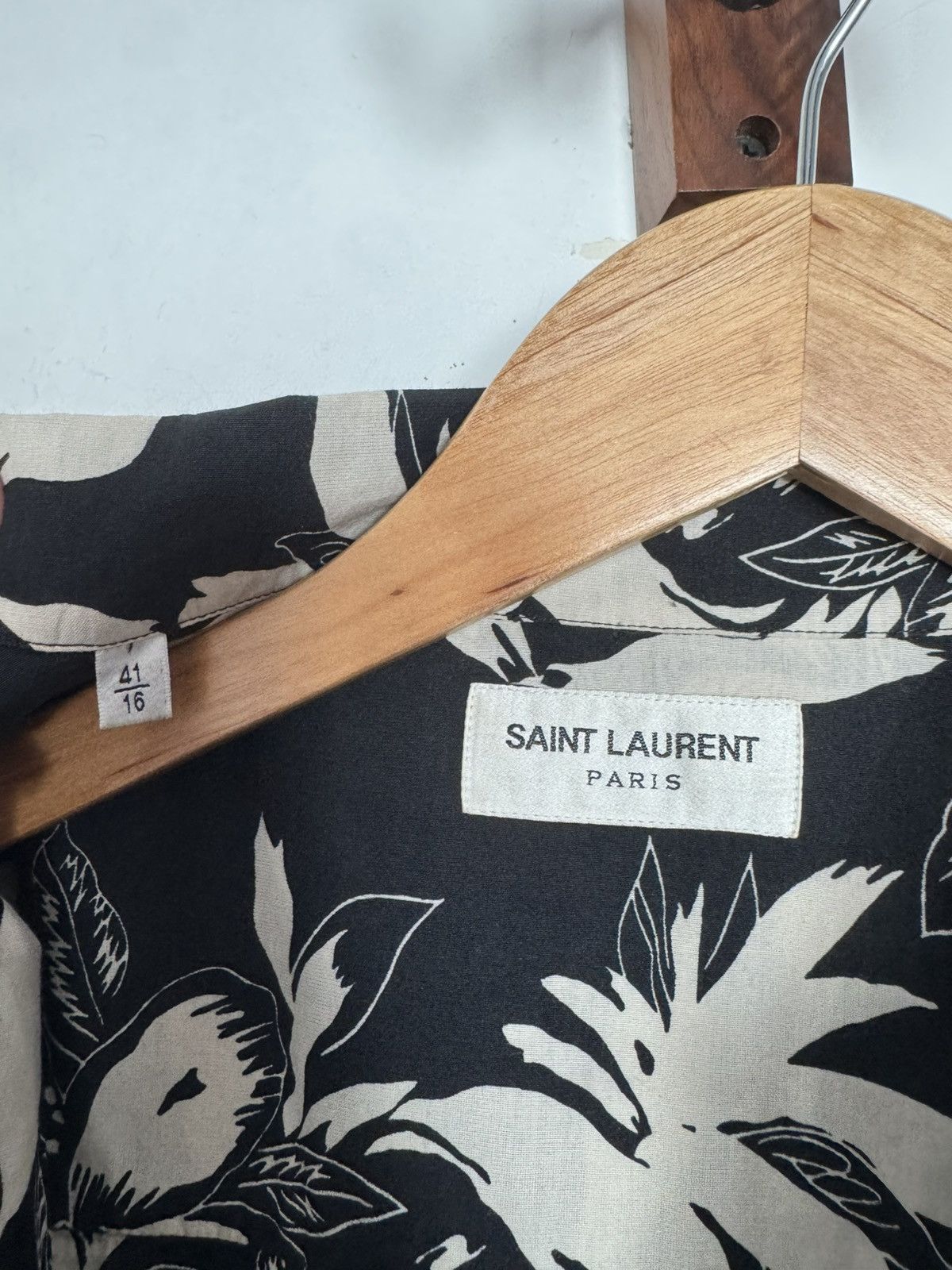 Saint Laurent Paris Hedi Floral Hibiscus Shirt Size US L / EU 52-54 / 3 - 2 Thumbnail