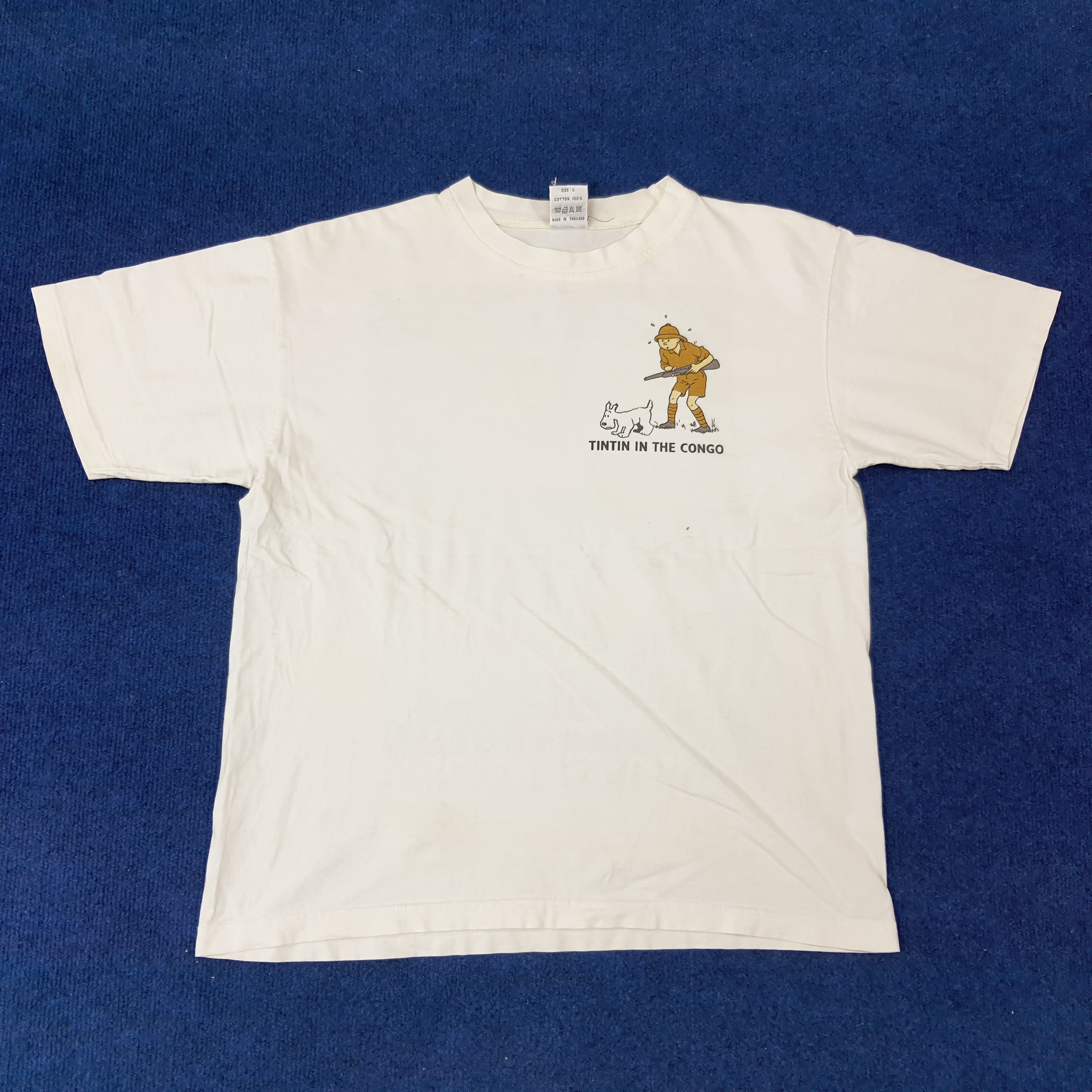 Cartoon Network × Vintage Vintage Adventure of TinTin in The Congo Tshirt C219N44 Size US L / EU 52-54 / 3 - 3 Thumbnail