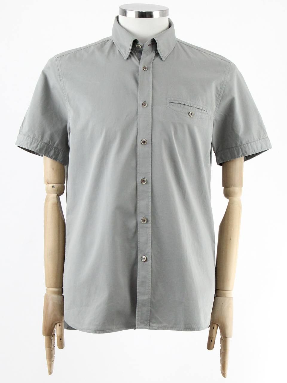 Ted Baker TED BAKER Grey cotton shirt with short sleeves Size US M / EU 48-50 / 2 - 1 Thumbnail