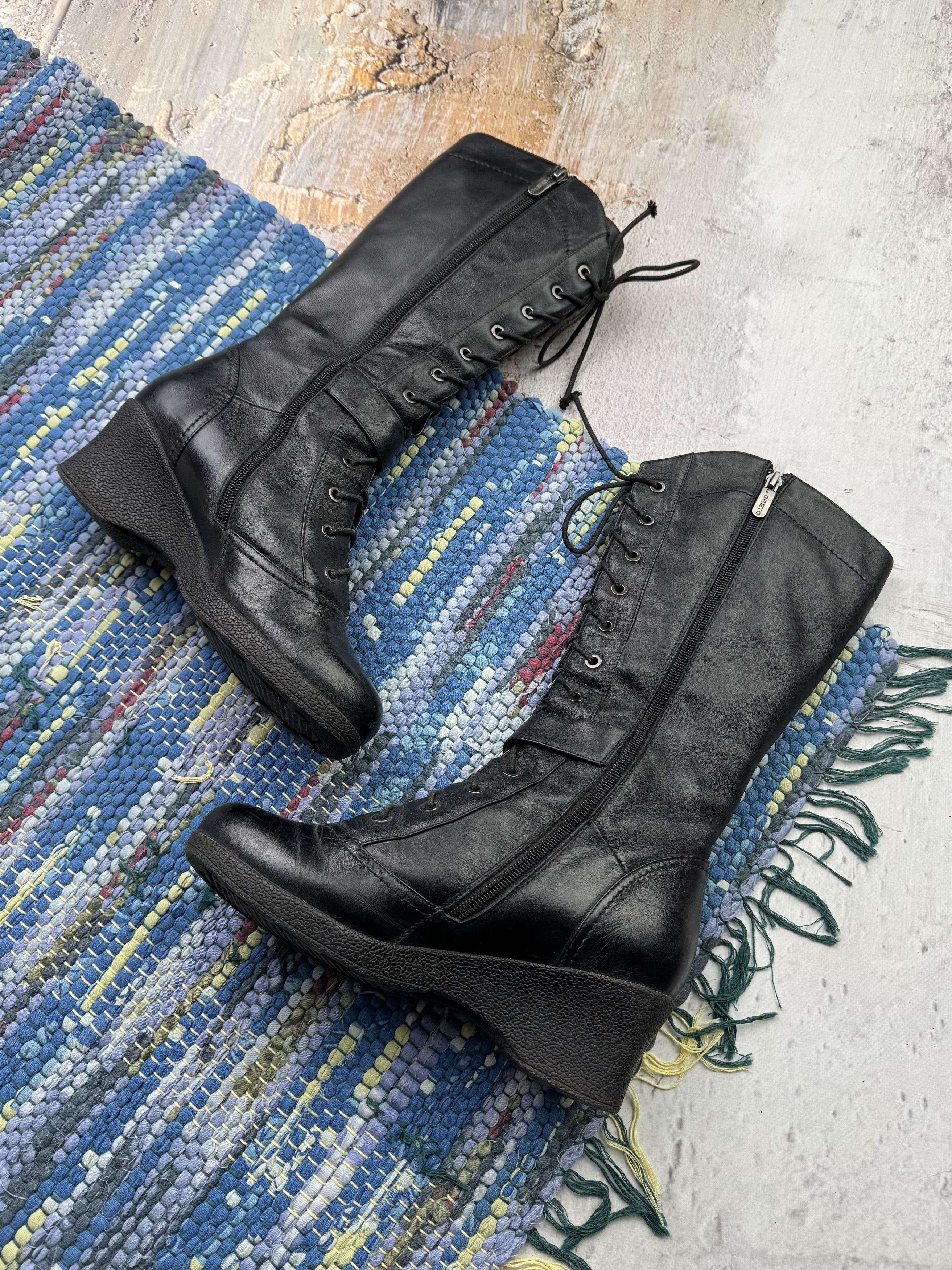 Japanese Brand Vintage Leather Boots With Straps A650D7(564) Size US 9 / IT 39 - 3 Thumbnail