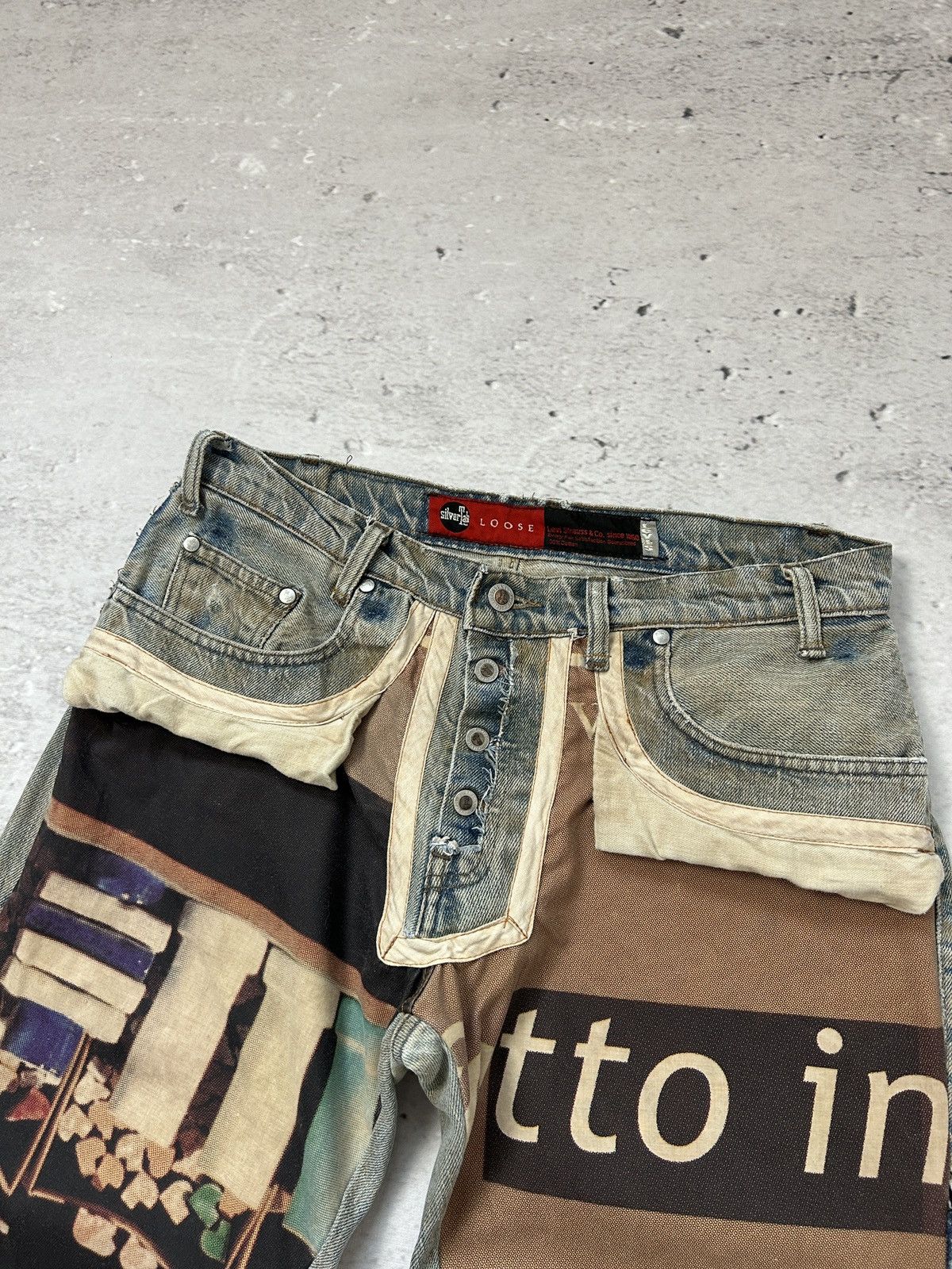 Levi's Vintage Clothing 🔥VINTAGE LEVIS SILVER TAB CUSTOM DISTRESSED DENIM JEANS 90s🔥 Size US 32 / EU 48 - 6 Thumbnail