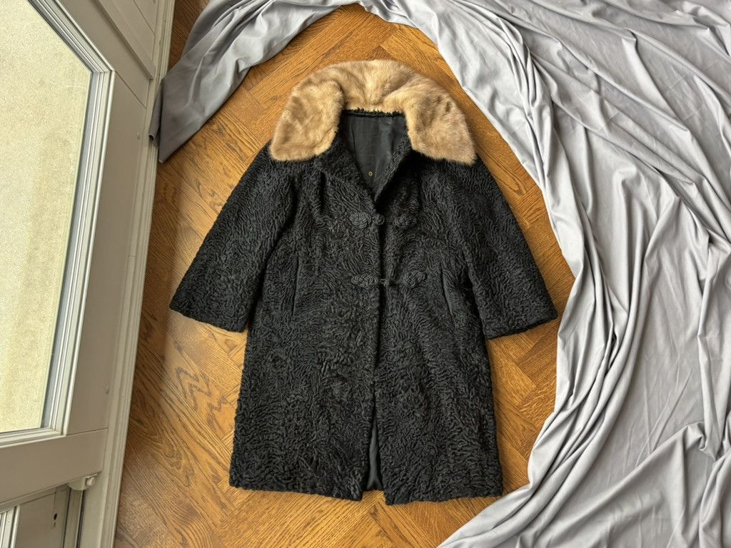 Cccp × Vintage True Vintage Astrakhan Fur Coat 70s Persian Lamb Hair Wool Size M / US 6-8 / IT 42-44 - 14 Thumbnail