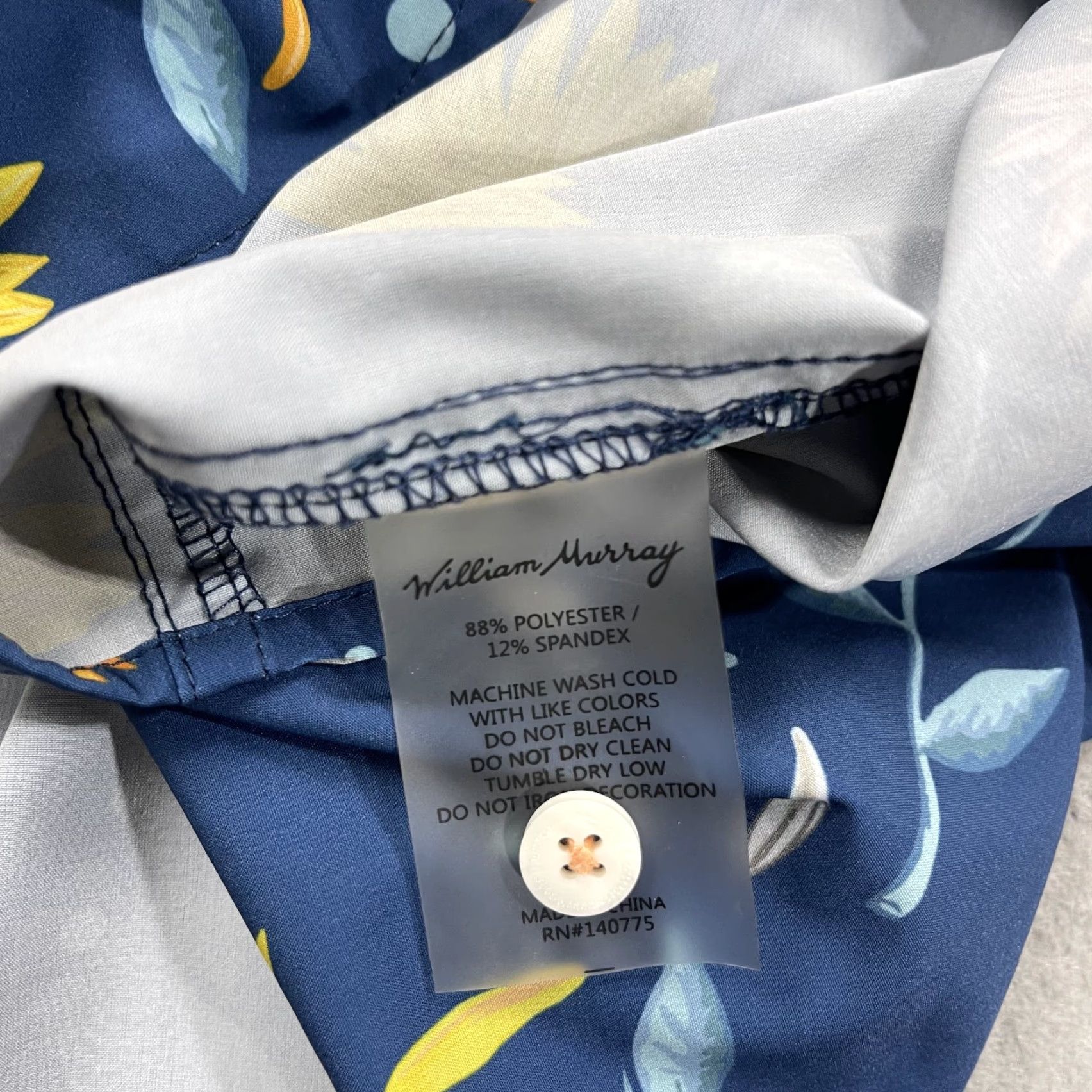 Vintage William Murray Shirt Mens 2XL Blue Floral Camp Collar Stretch Golf Summer Size US XXL / EU 58 / 5 - 4 Thumbnail
