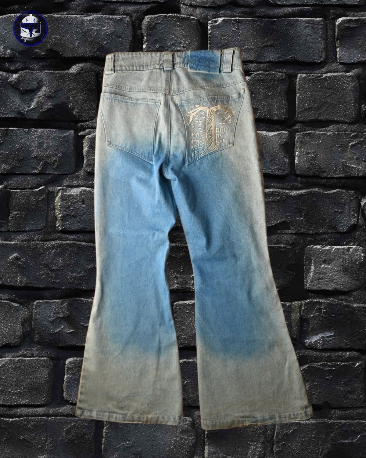 House of Errors House of Errors Woodblock Landscape Embroidered Flare Jeans Size US 30 / EU 46 - 4 Thumbnail