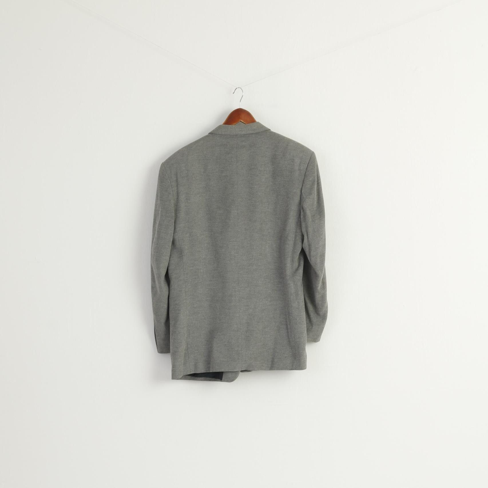 Vintage Sandro Pozzi Men 50 40 Blazer Gray Viscose 2801 Size 40R - 8 Thumbnail