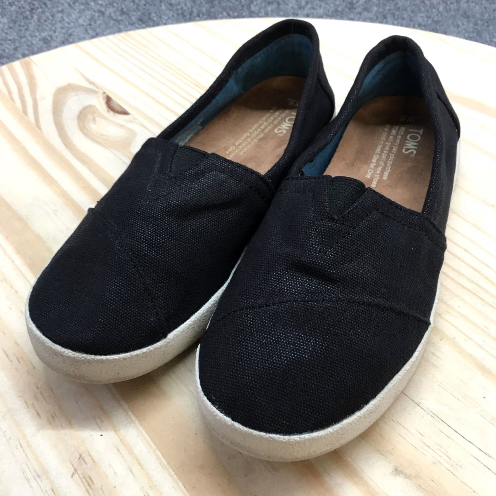 Toms TOMS Loafer Womens 6W Black Alpargata Round Toe Slip On Flats Casual Comfort Size US 6 / IT 36 - 3 Thumbnail