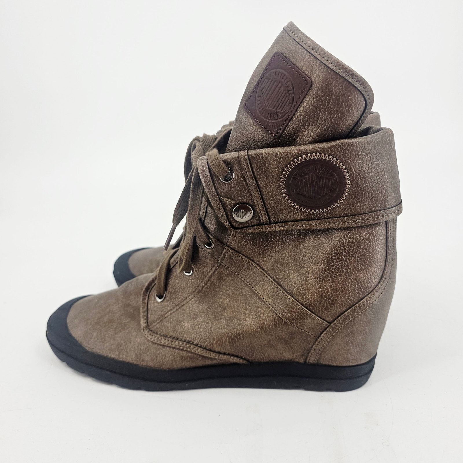 Palladium Palladium Ecuador Brown Leather Wedge Hidden Heel Boot 11 Size US 11 / IT 41 - 3 Thumbnail