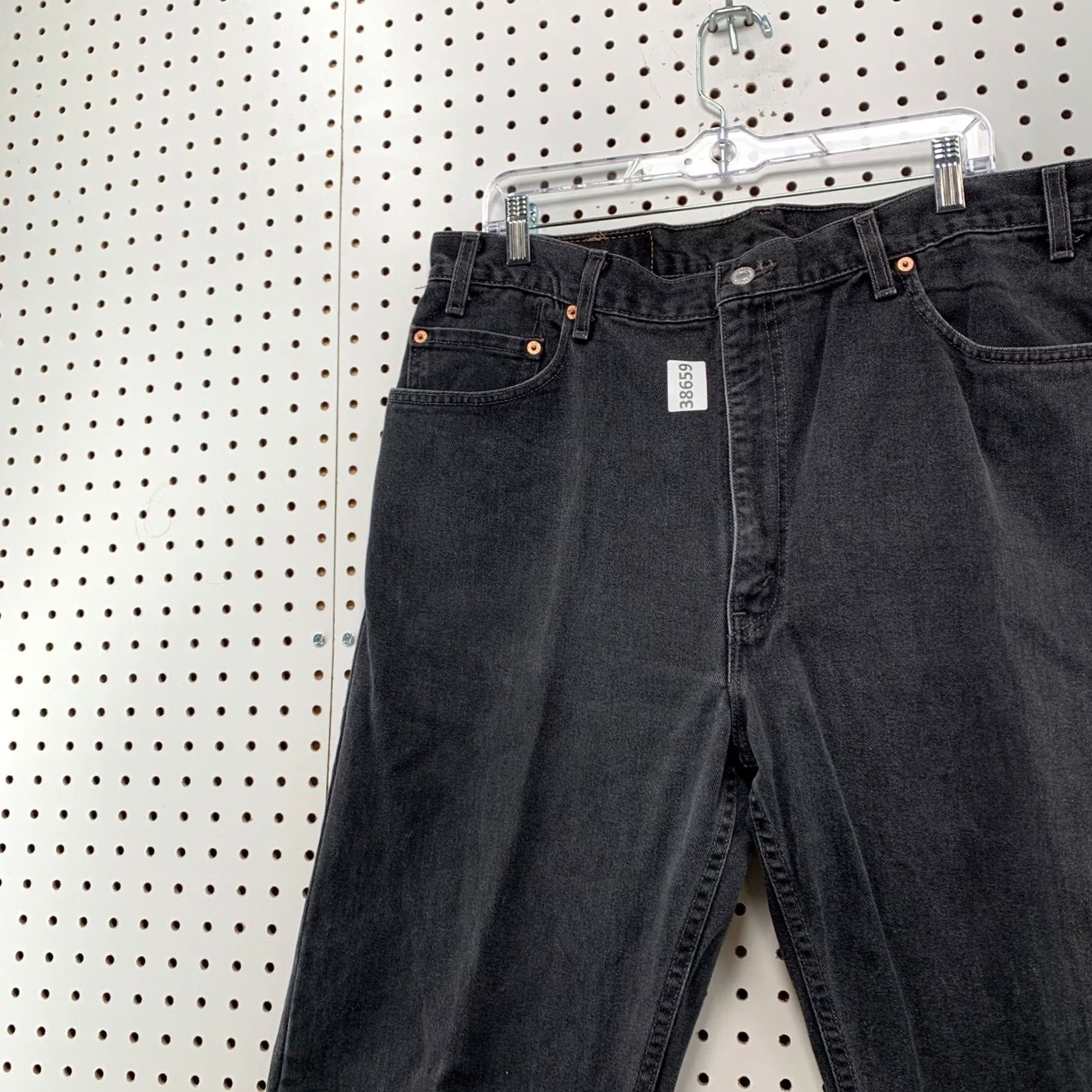 Levi's VINTAGE Levi's 505 Black Denim Jeans Size 40x32 FIts 38x31 Faded Straight Men Jeans 90s Levi's 500 Series Size US 40 / EU 56 - 5 Thumbnail