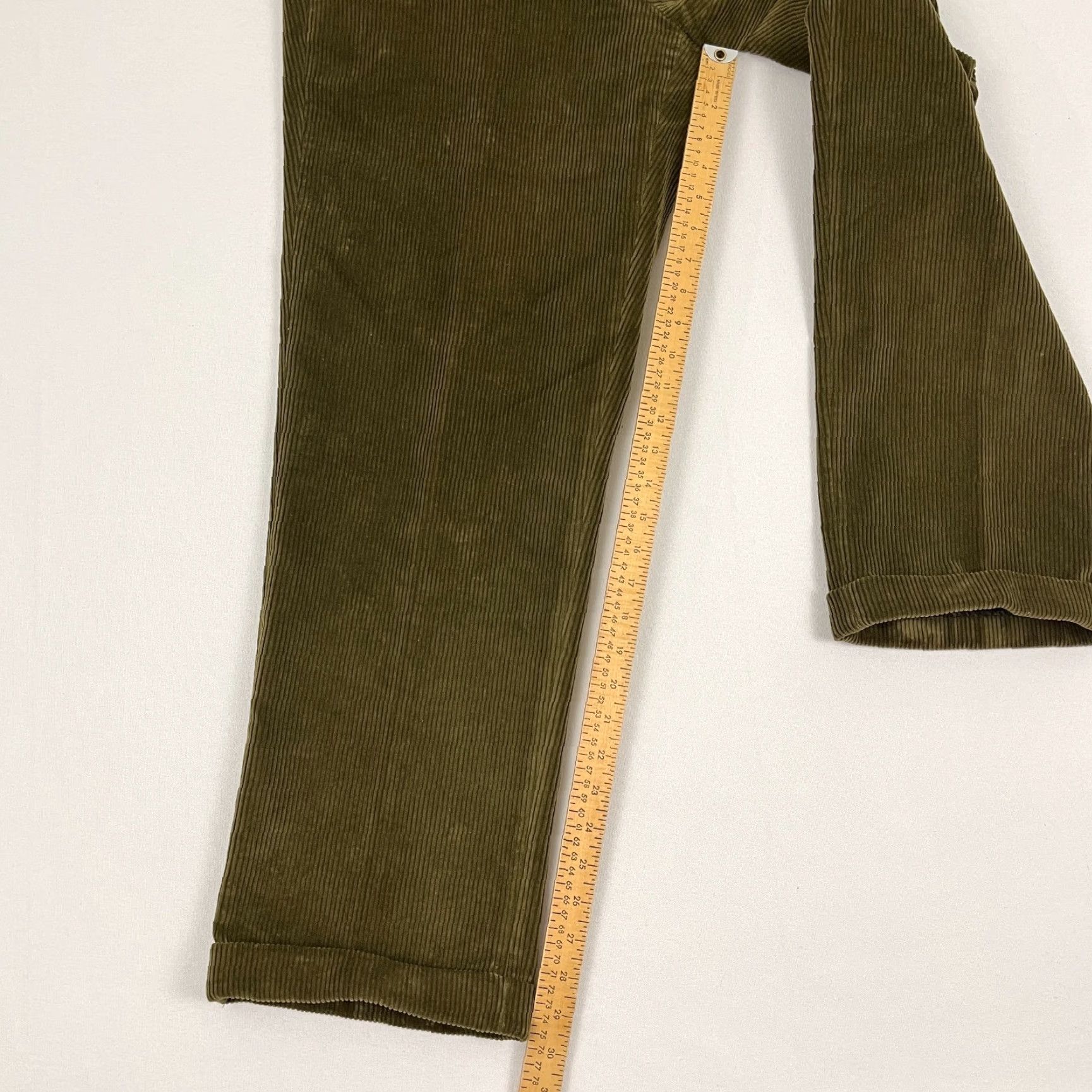 Orvis Orvis Pants Mens 34 x 30 Green Corduroy Brisbane Moss Cuff Trousers Leather Trim Chino 5-Pocket Regular Straight Mens Size US 34 / EU 50 - 6 Thumbnail