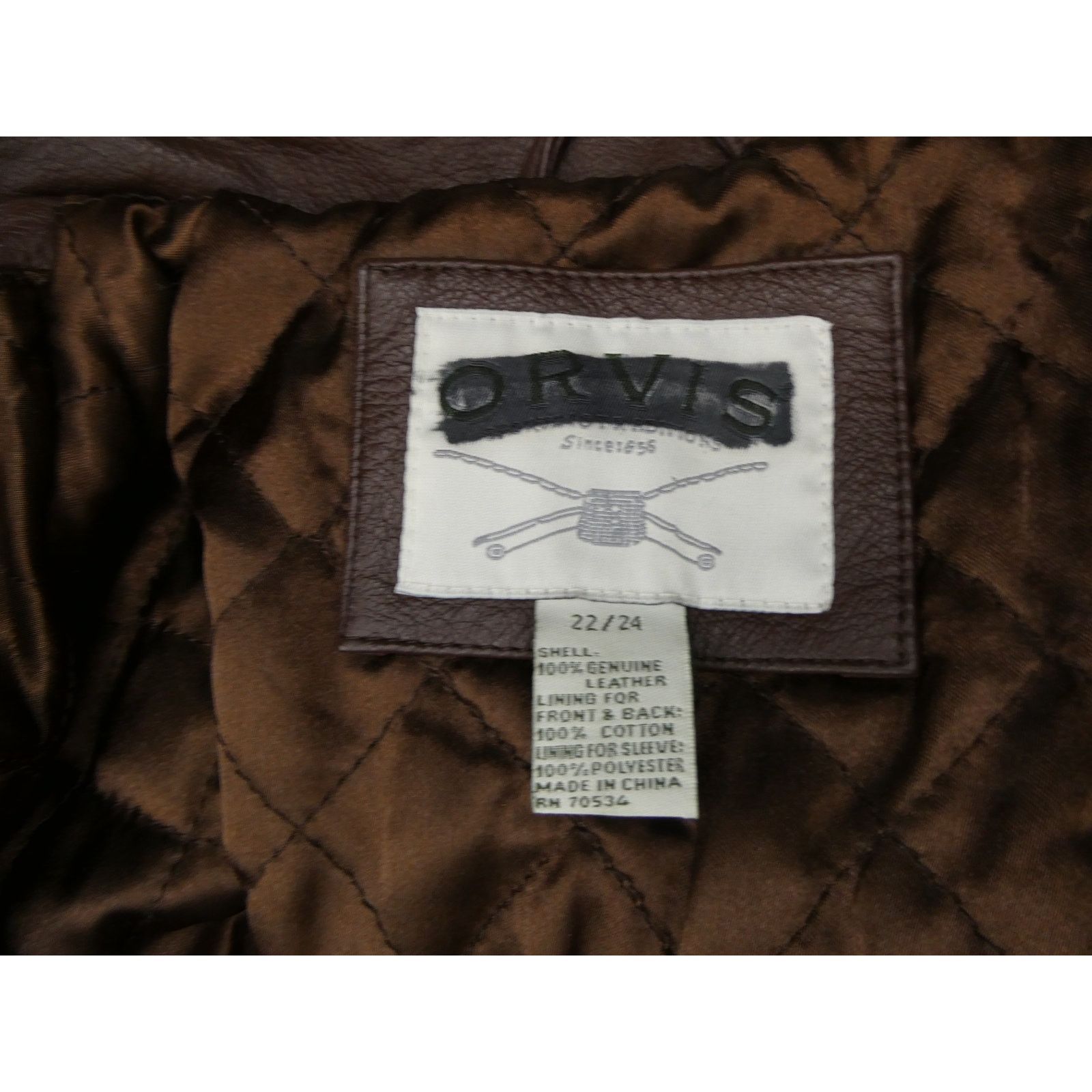 Orvis NEW Orvis 100% leather barn coat, size: 22/24 Size 3XL / US 20-22 - 3 Thumbnail