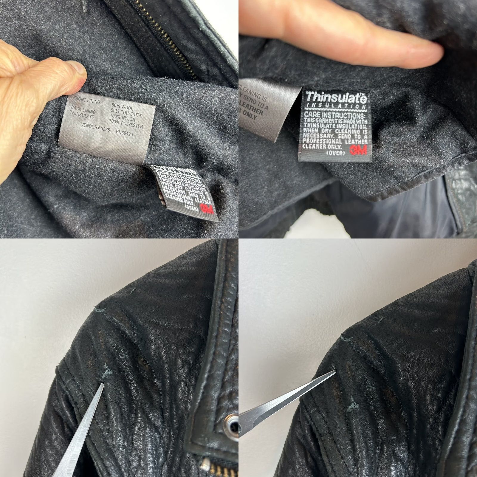 Vintage Vtg Wilsons Leather Bomber Jacket Mens L Leather Biker Style Zip Out Motorcycle Read Size US L / EU 52-54 / 3 - 10 Thumbnail