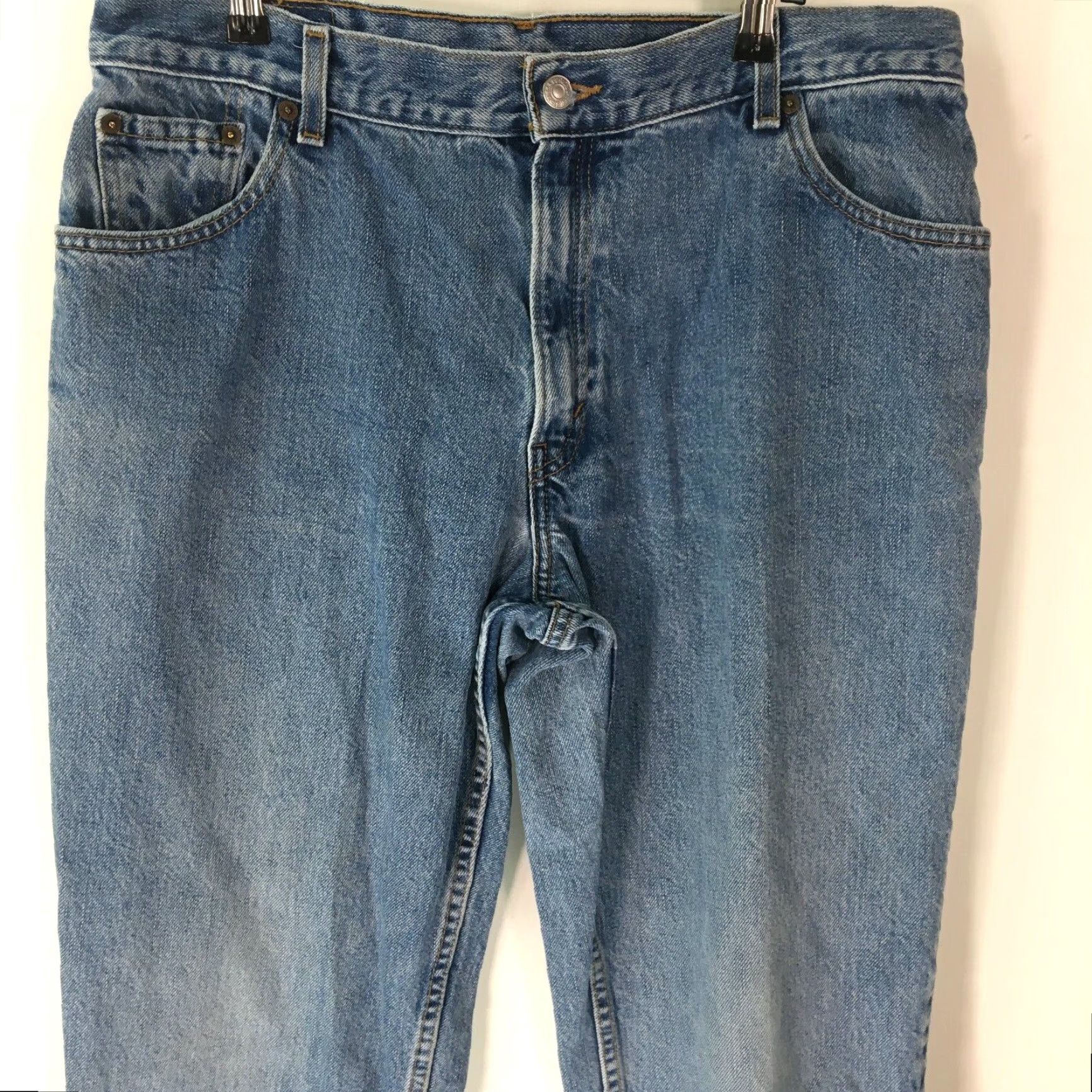 Levi's Levi's 550 Jeans - Men - Straight Leg - Regular - Size 34x30 - Medium Blue Denim - Belt Loops - Cotton - 34 Waist 30 Inseam - Vintage Classic Style Size US 34 / EU 50 - 2 Thumbnail