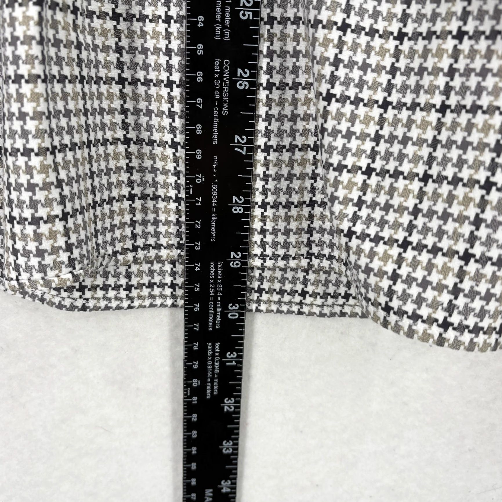Vintage Hammer Made Shirt Mens Large Gray Houndstooth Slim Button Front Contrast Cuff Size US L / EU 52-54 / 3 - 7 Thumbnail