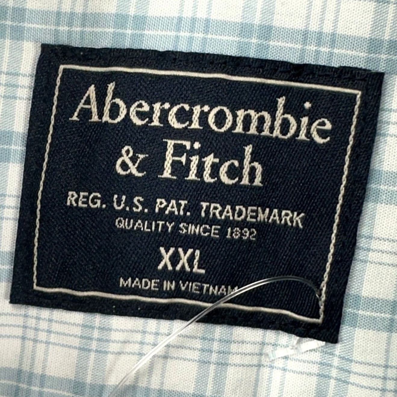 Abercrombie & Fitch Abercrombie & Fitch Stretch Poplin Mens Button-Down Shirt 2XL Blue Plaid NEW Size US XXL / EU 58 / 5 - 6 Thumbnail