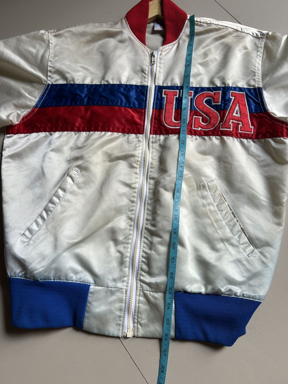 Starter 80’s STARTER Olympic USA Team Nylon Stadium Varsity Jacket Size US L / EU 52-54 / 3 - 18 Thumbnail