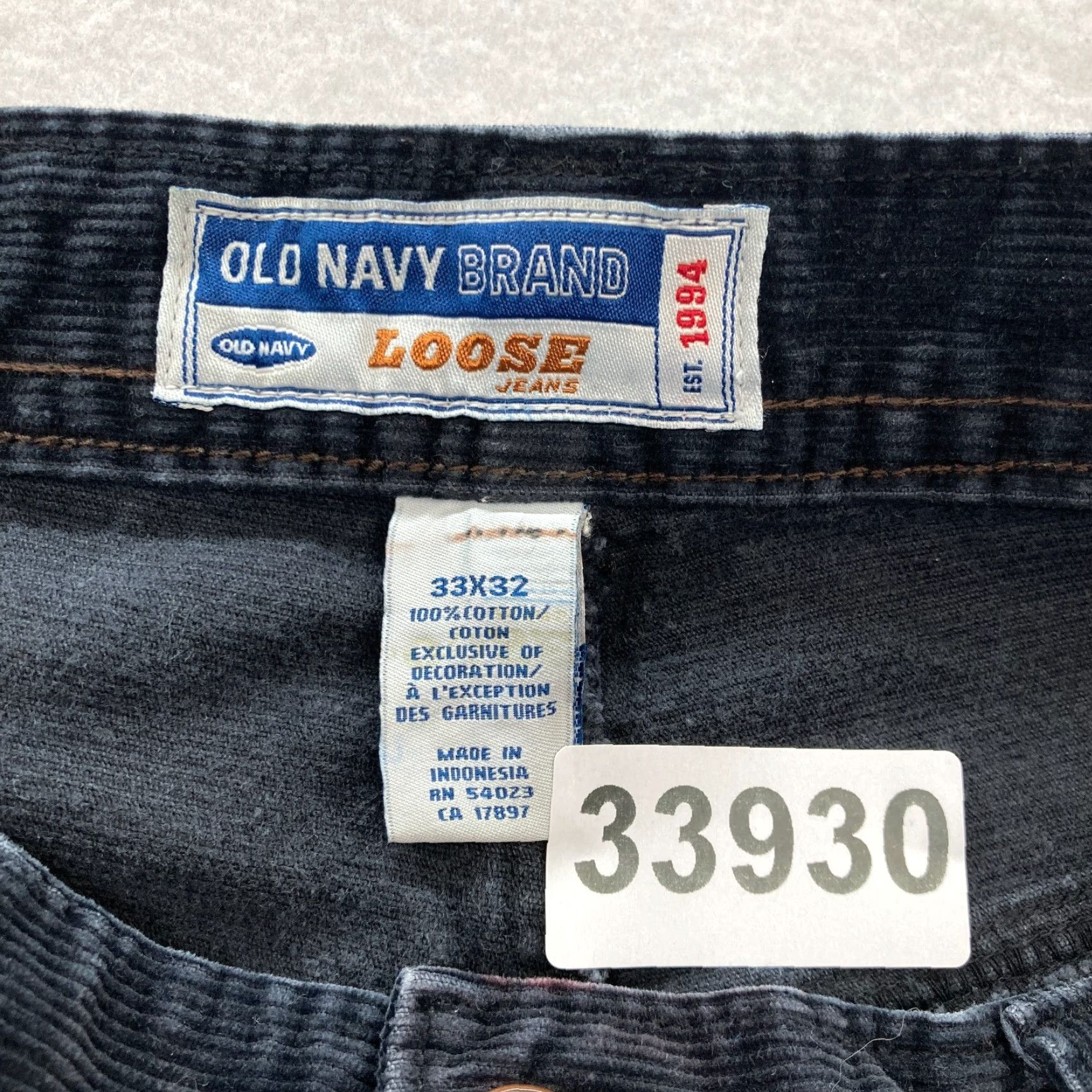 Old Navy Old Navy Corduroy Pant Mens 33x32 Black 5-Pocket Vintage Y2K Read Size US 33 - 5 Thumbnail