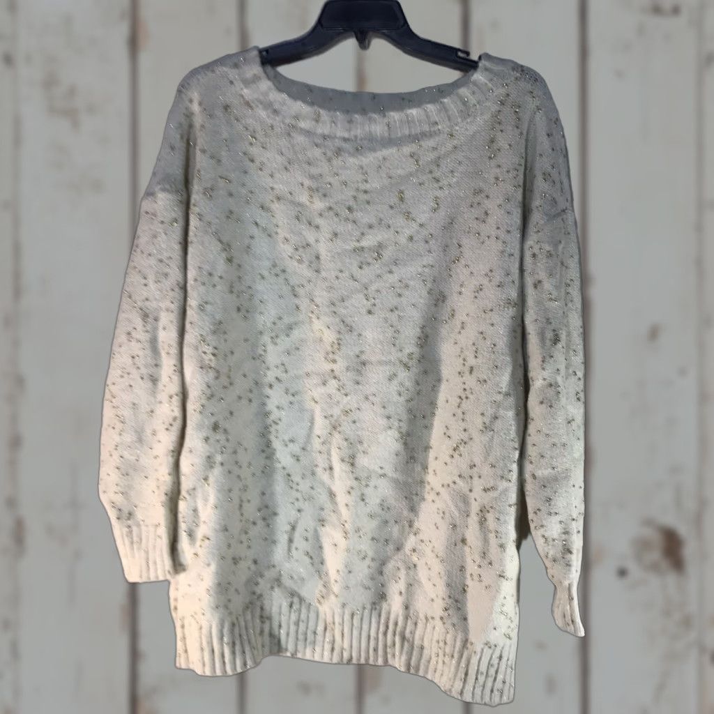 Vintage G By Giuliana Cream Glittery Gold Dots Tight Knit Sweater Womens Size 3X Size XXL / US 16-18 / IT 52-54 - 1 Thumbnail