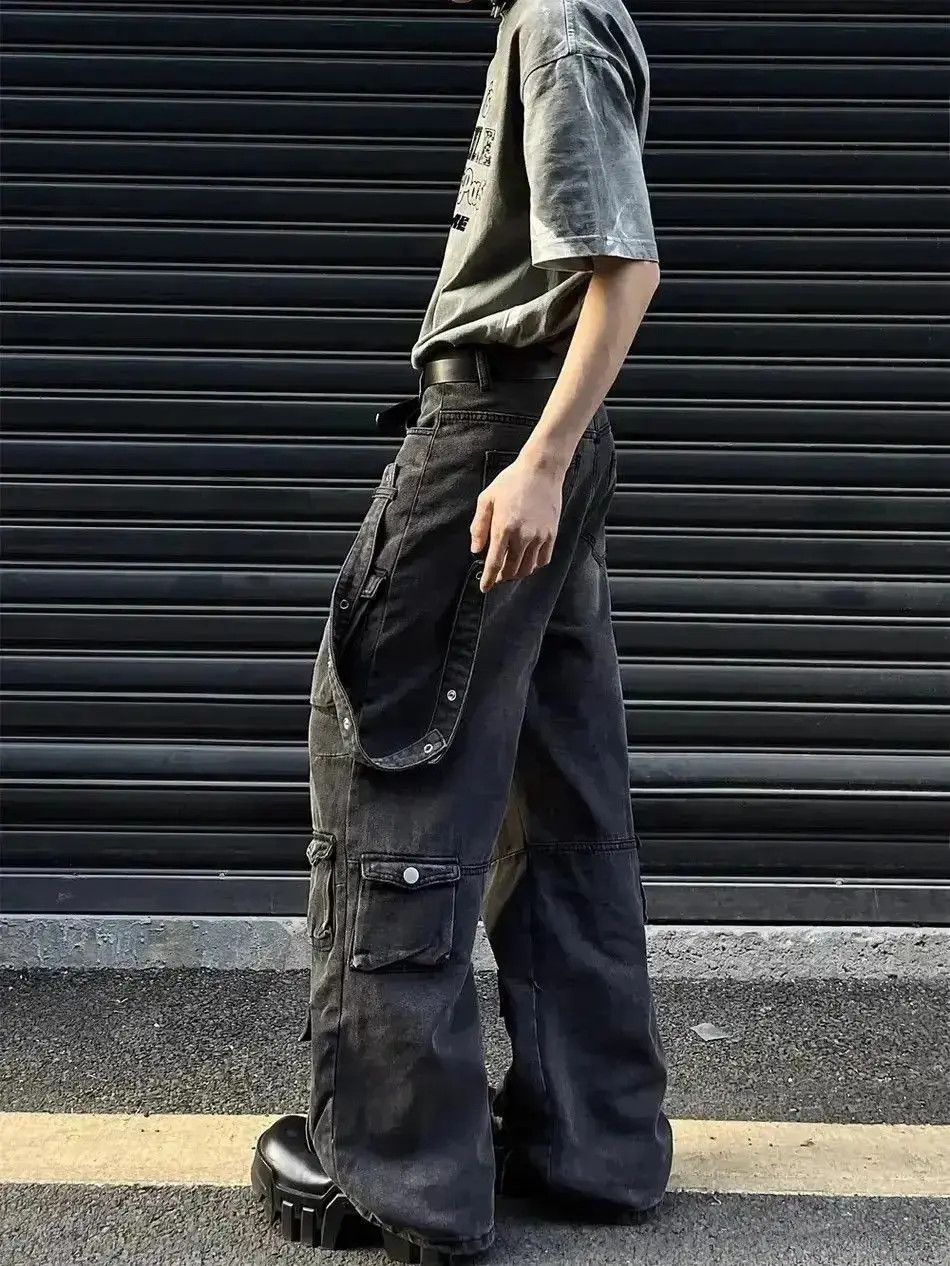 Japanese Brand Retro large pocket wide leg jeans Size US 32 / EU 48 - 3 Thumbnail