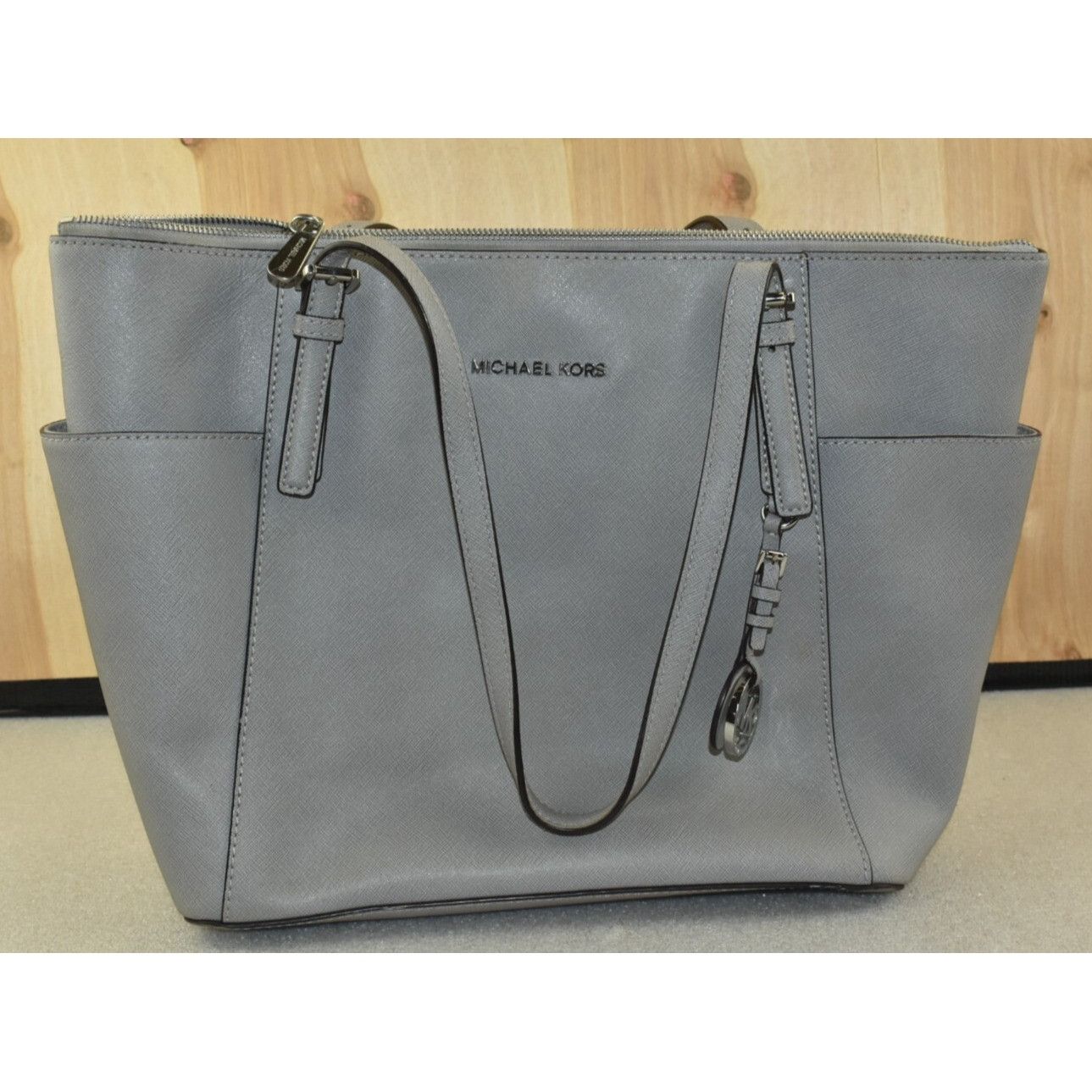 Michael Kors Michael Kors Jet Set Top Zip Tote Saffiano Leather Gray Shou Size ONE SIZE - 6 Thumbnail