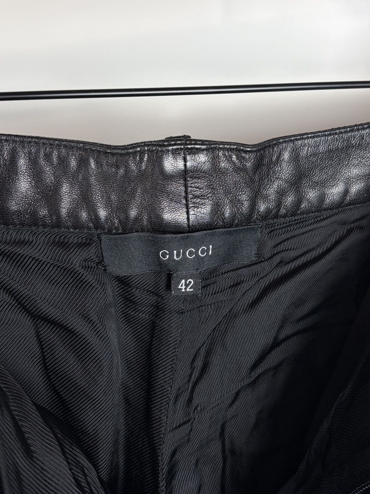 Gucci Gucci Tom Ford Vintage Black Leather Pants Trousers Size US 28 / EU 44 - 14 Thumbnail
