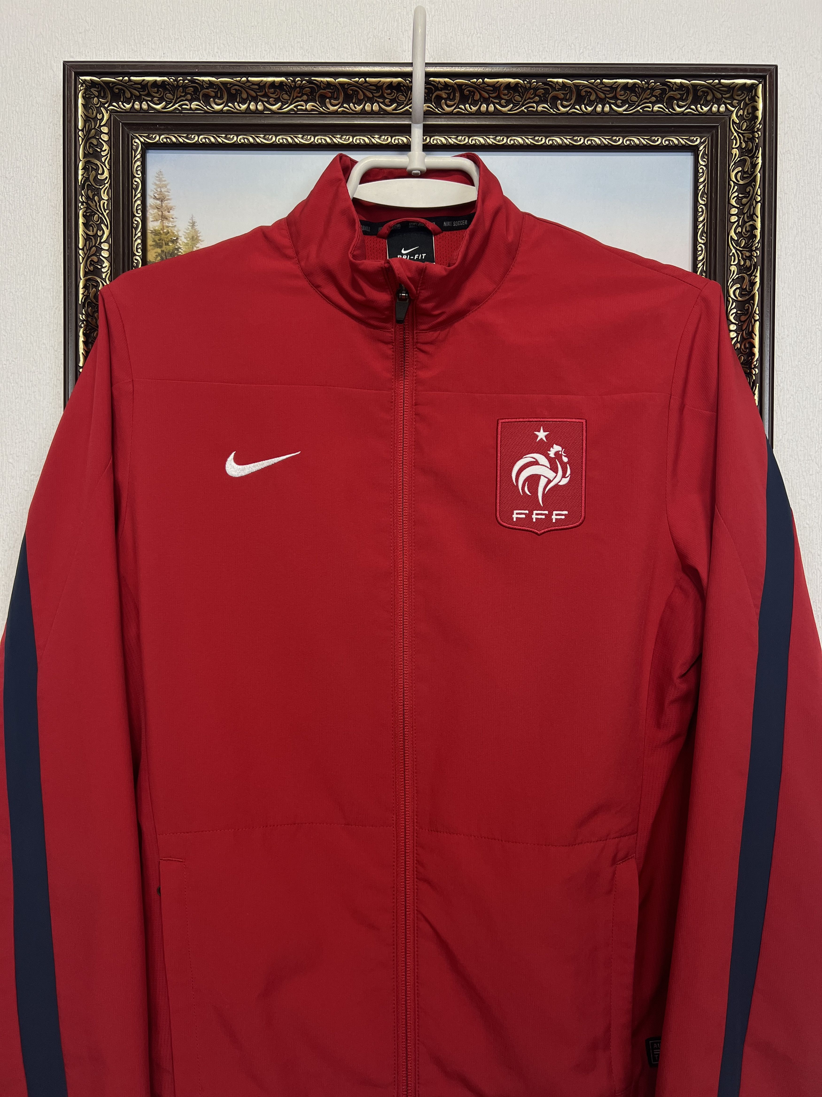 Nike Vintage France Football Red Jacket Soccer Track Top National Size M / US 6-8 / IT 42-44 - 2 Thumbnail