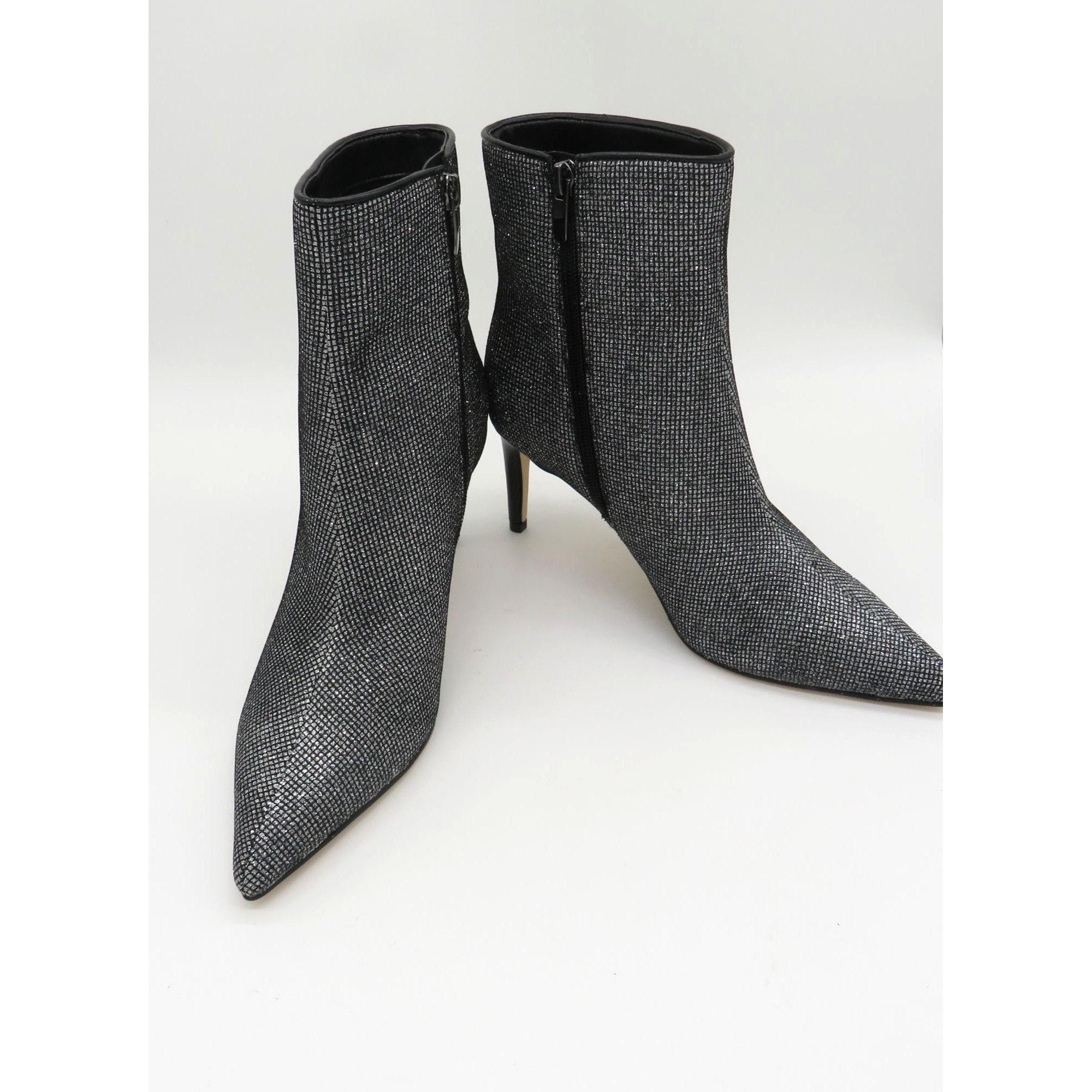 Nine West Nine West Women's Black Glitter Ankle Boots Side Zipper Stil Size US 8 / IT 38 - 6 Thumbnail