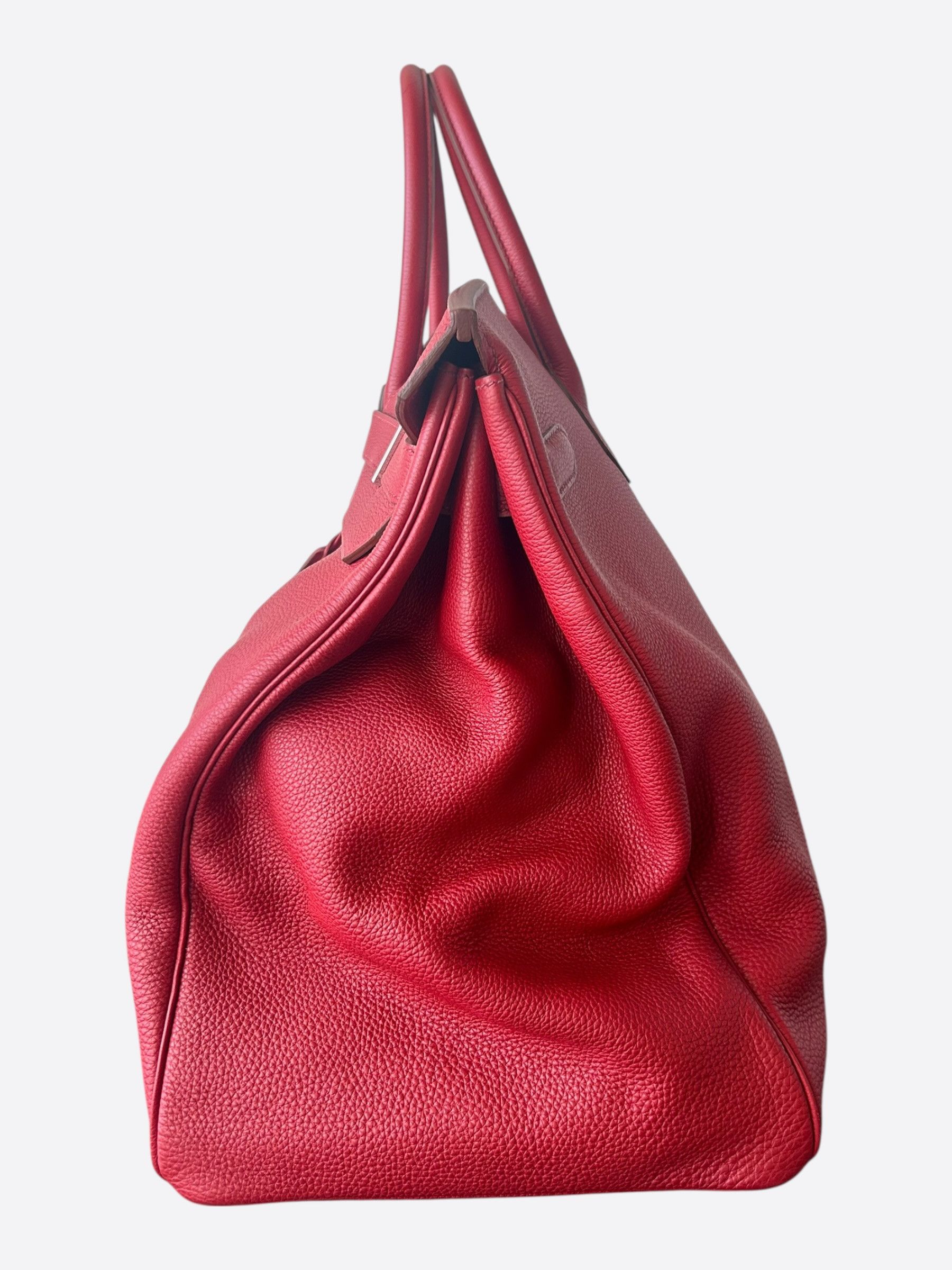 Hermes Hermes Red Togo & Palladium Hardware HAC Birkin 50 Size ONE SIZE - 4 Thumbnail
