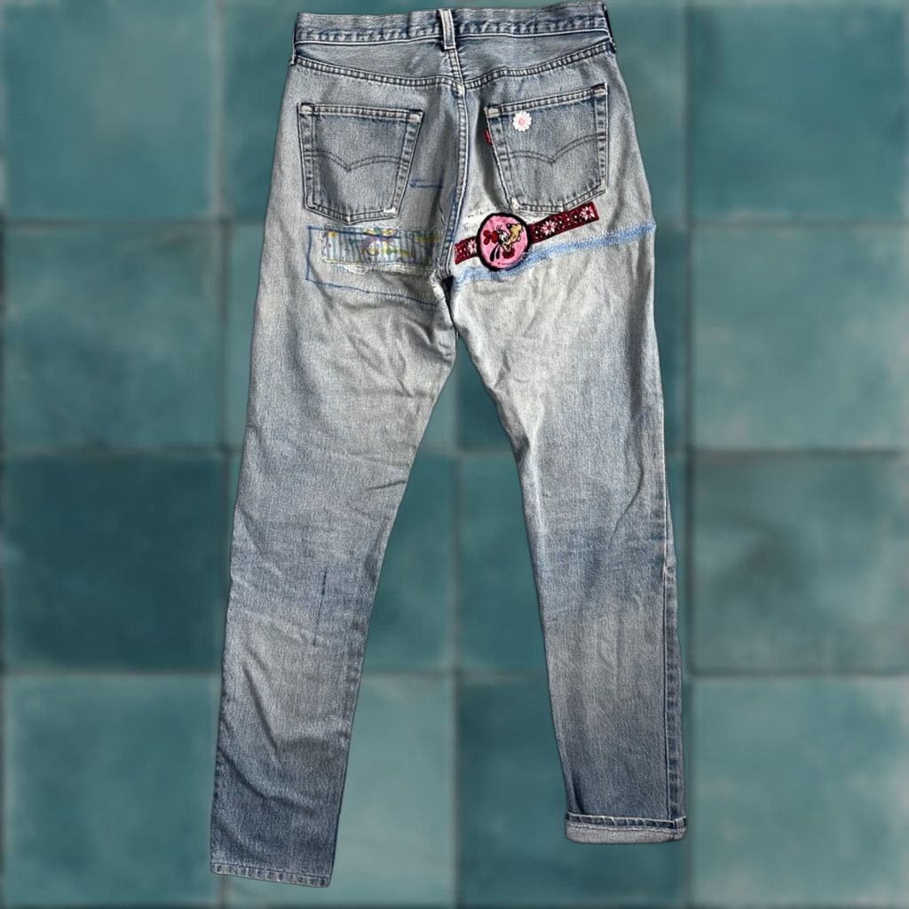 Levi's VINTAGE Levi's 501 Jeans Men 29x32 Light Wash Blue 80s USA Distressed Slim Fit Size US 29 - 1 Thumbnail