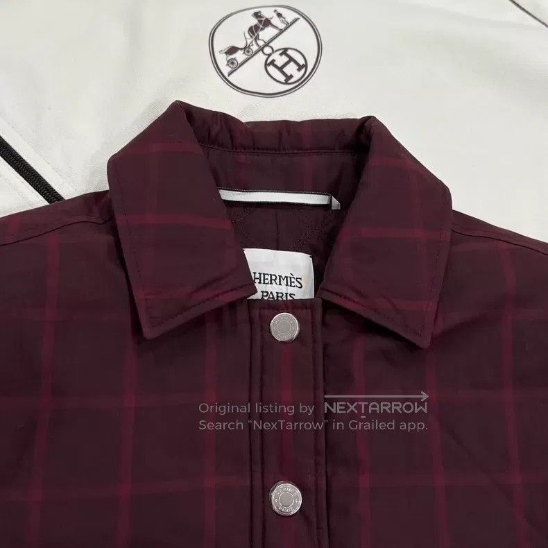 Hermes Hermes Red Plaid Belted Cotton Coat Jacket Size XXS / US 00 / IT 34 - 4 Thumbnail