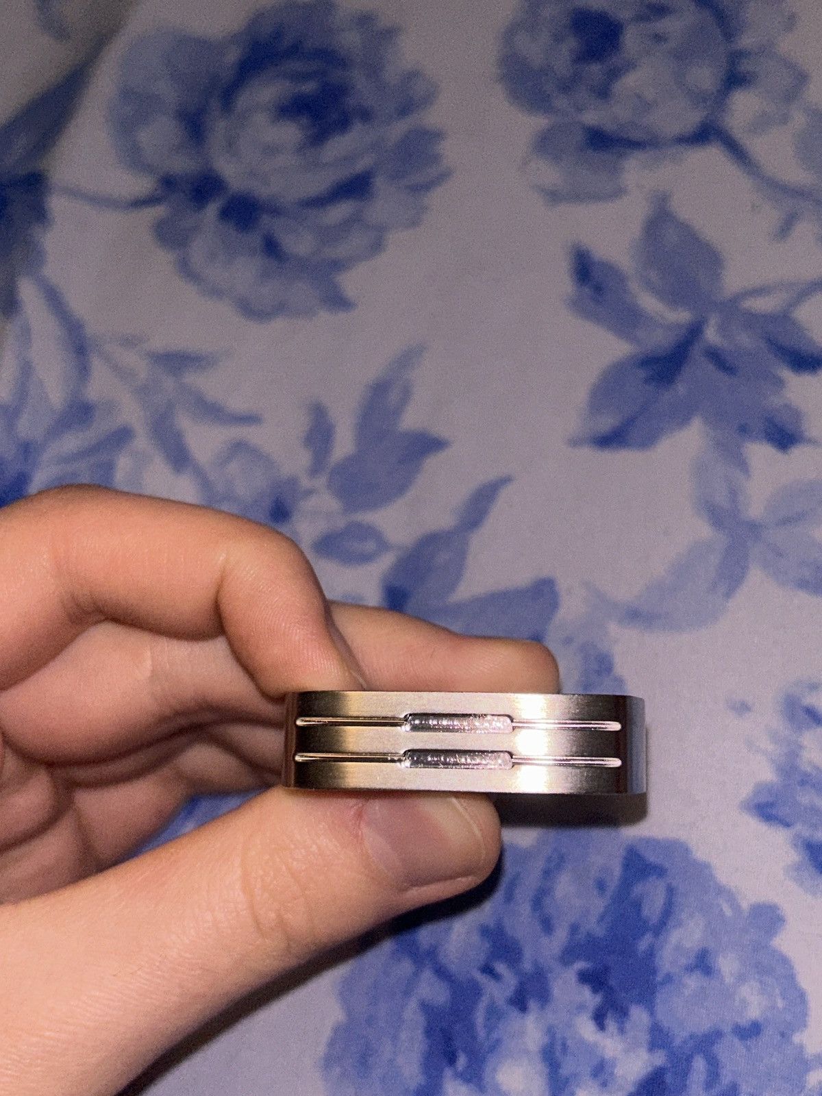 Rick Owens Silver Double Grill Ring
