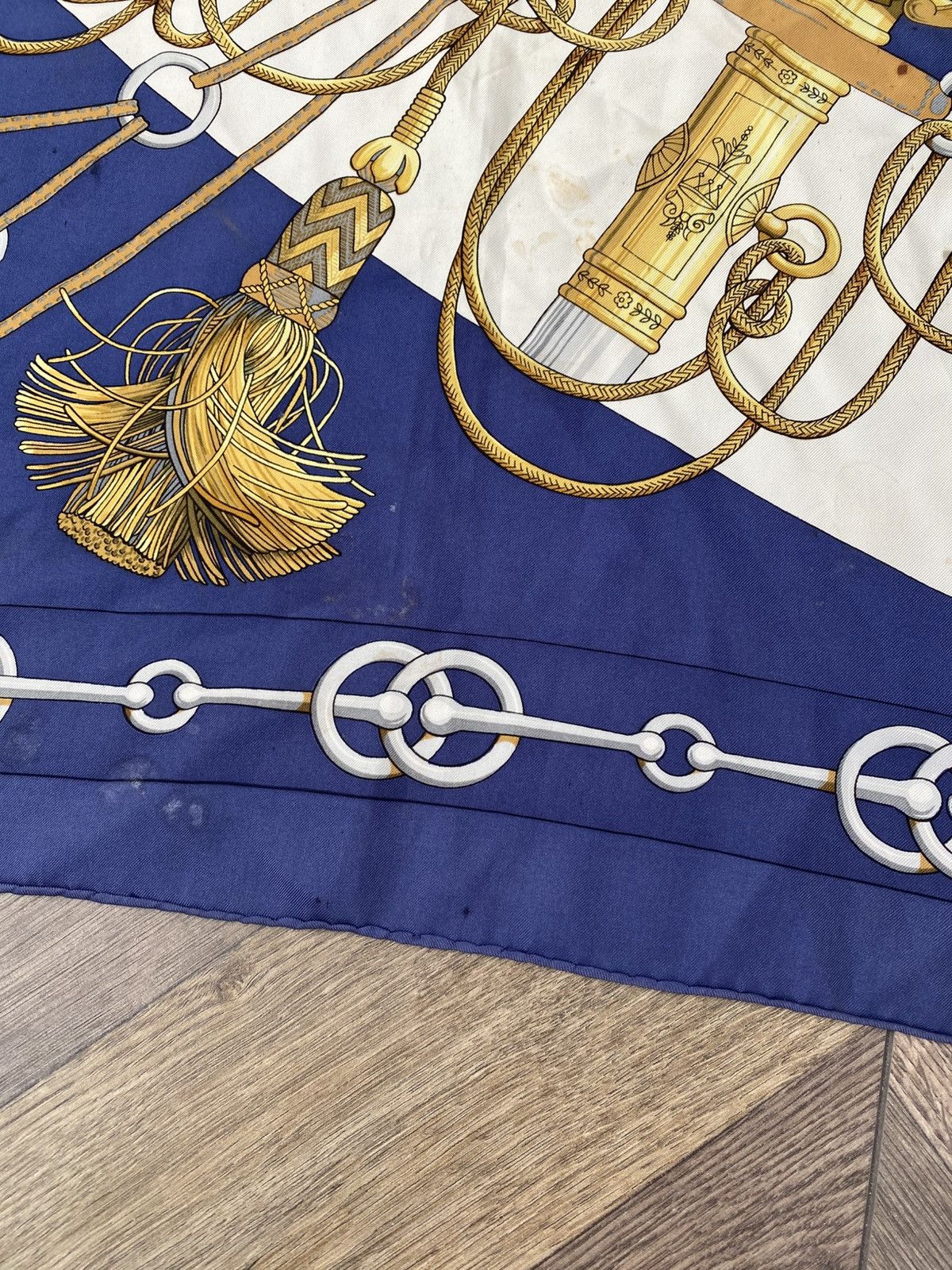 Hermes Vintage HERMES Carre 90 Cliquetis Scarf Blue Size ONE SIZE - 8 Thumbnail