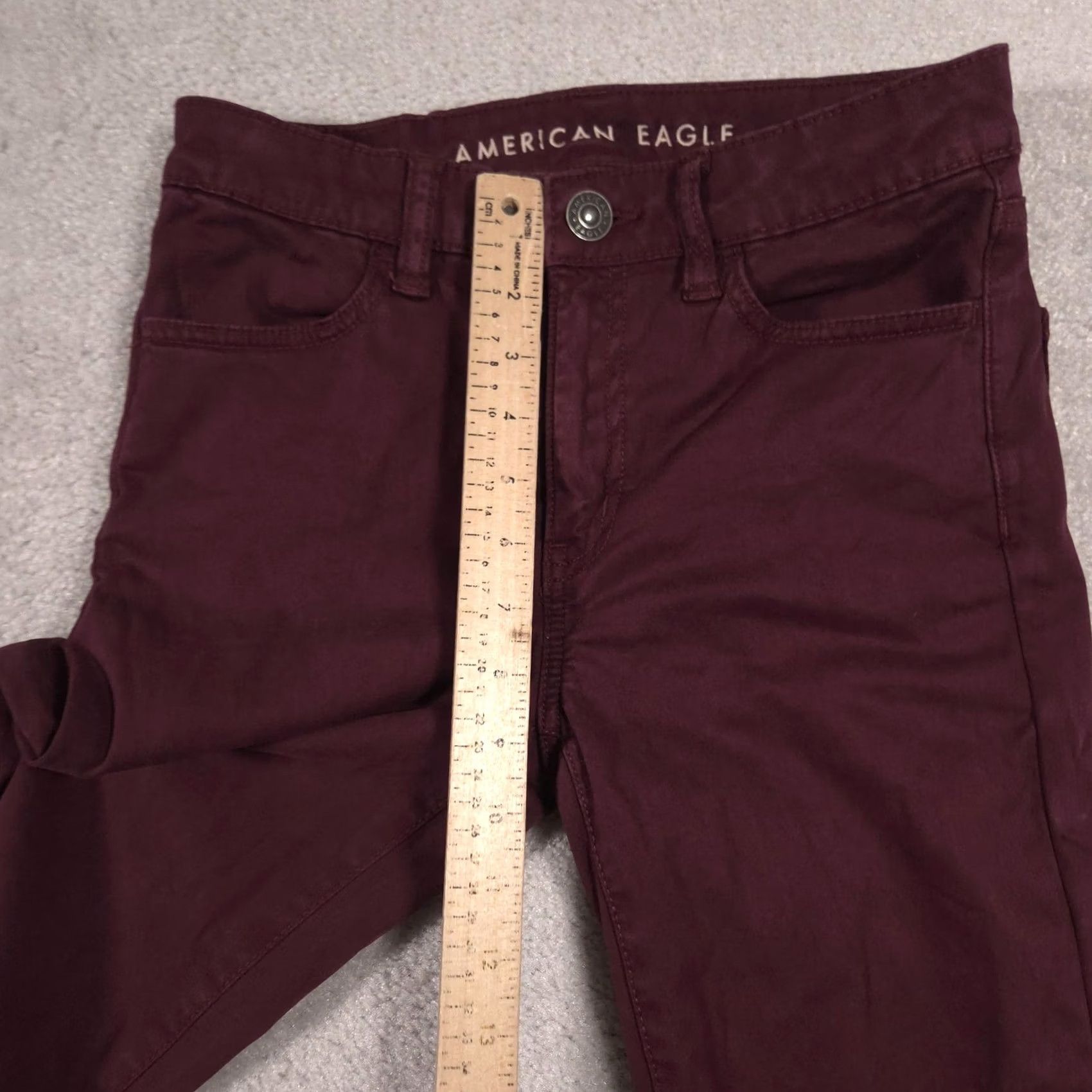 American Eagle Outfitters American Eagle Hi-Rise Jeans Womens 2 Red Dark Wash Skinny Stretch Denim Size 26" / US 2 / IT 38 - 6 Thumbnail
