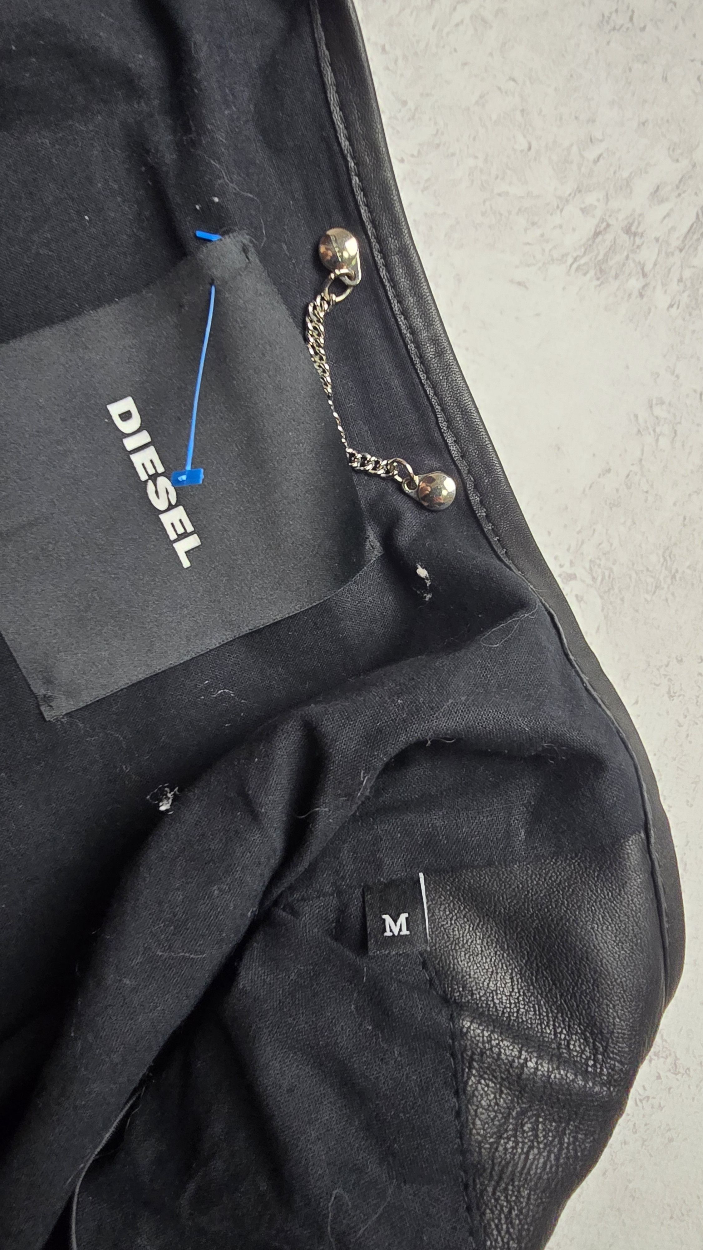 Diesel L-ARENA-A Flight Bomber motorcycle Leather Black Jacket Size M / US 6-8 / IT 42-44 - 19 Thumbnail