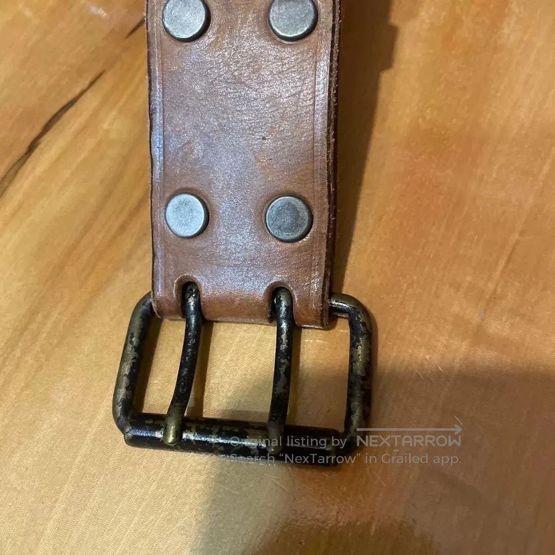 RRL Ralph Lauren RRL Leather Belt with Brass Studs. Size ONE SIZE - 2 Thumbnail